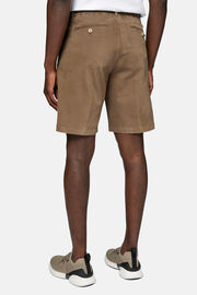 Stretch Cotton Summer Bermuda Shorts, Taupe, hi-res