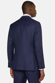 Navy Blue Prince of Wales Check Suit In Pure Wool, Navy blue, hi-res