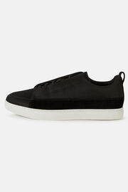 Lace-Up Trainers in Technical Fabric, Black, hi-res