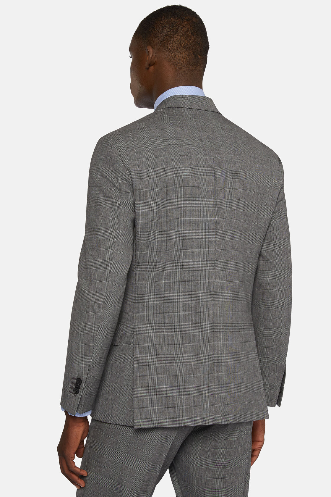 Anzug mit Prince-of-Wales-Muster aus reiner Wolle, Grau, hi-res