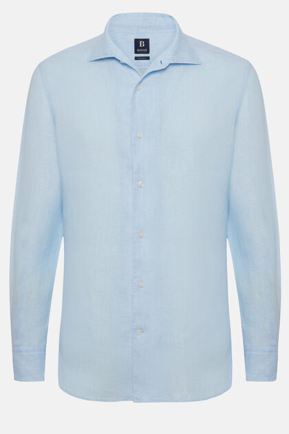 Camisa de algodão azul celeste de ajuste regular, Light Blue, hi-res