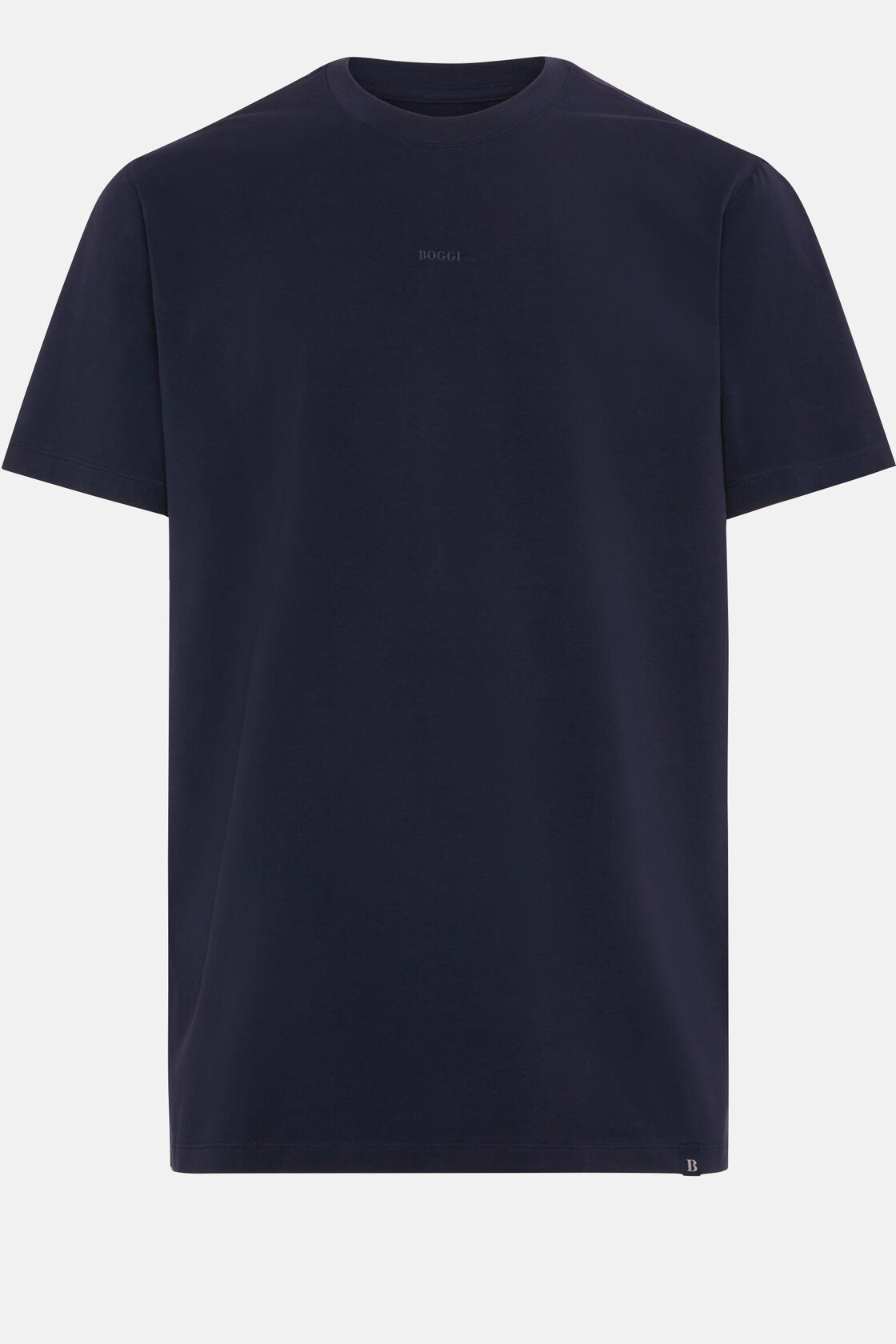 T-Shirt In Stretch Supima Cotton, Navy blue, hi-res