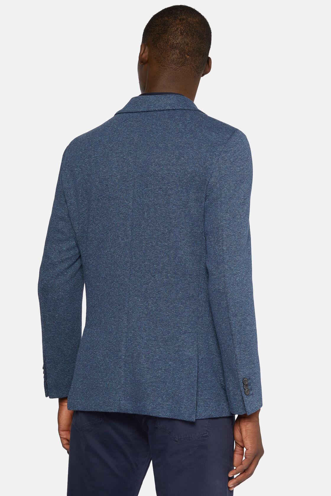 Blue Jacket In Cotton Jersey, Blue, hi-res