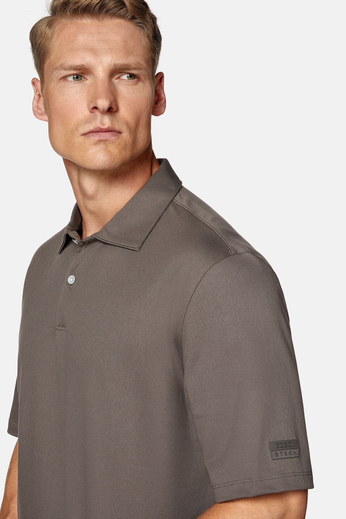 High-Performance Piqué Polo Shirt, Dark Grey, hi-res