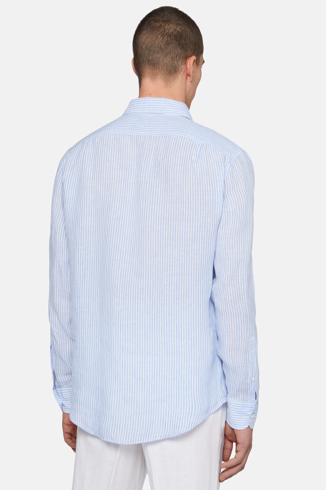 Camisa de Lino, Azul, hi-res
