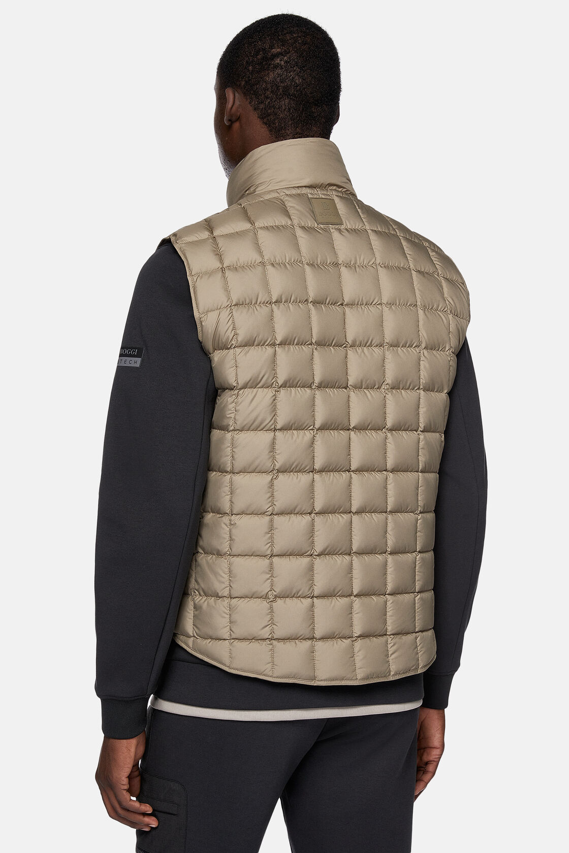Gilet In Technical Fabric With Goose Down, Beige, hi-res