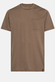T-Shirt in Cotton and Tencel Jersey, Brown, hi-res