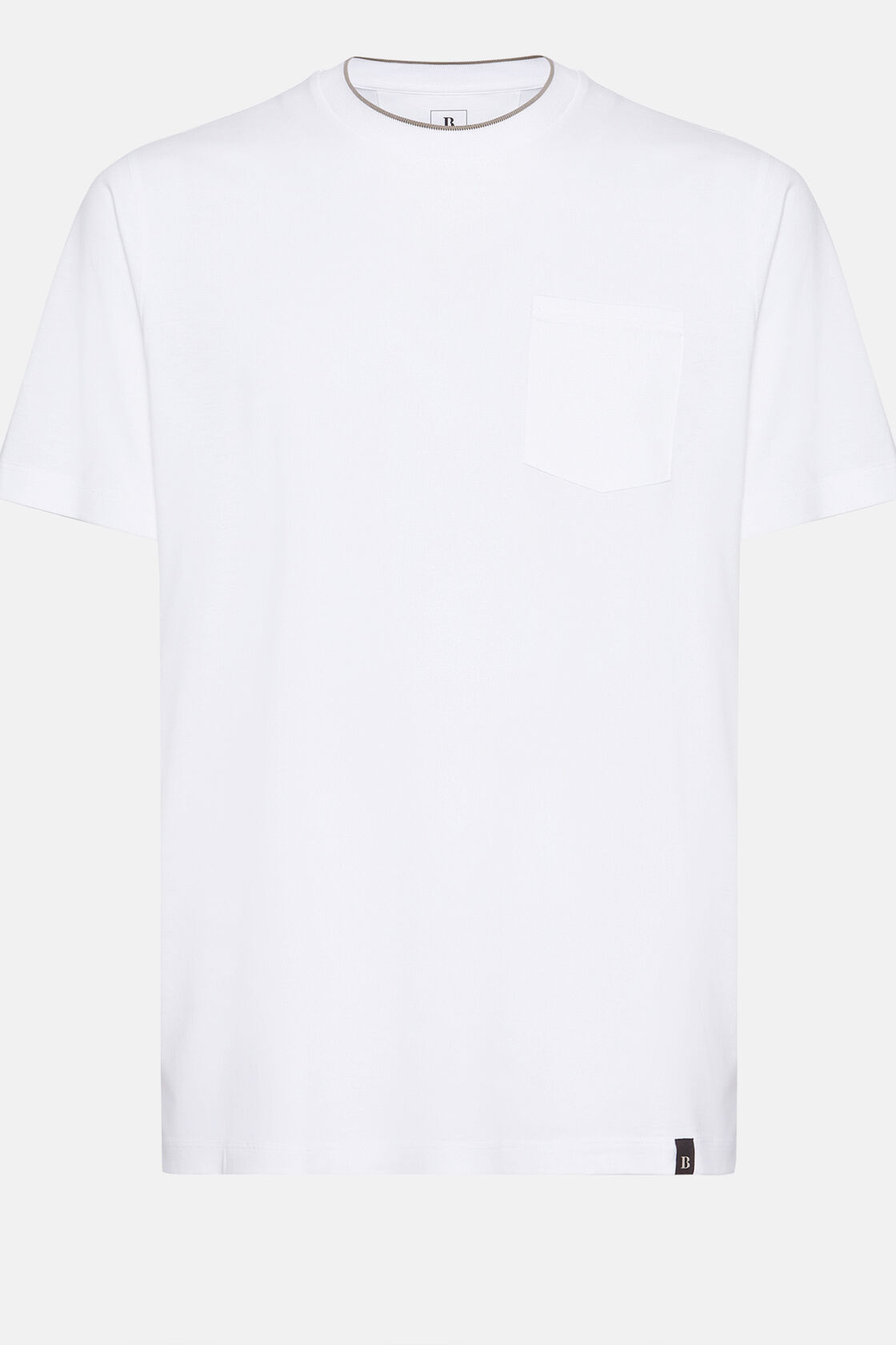 T-shirt em malha de algodão e tencel, White, hi-res