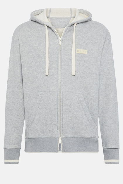 B939 katoenen sweatshirt met volledige rits in een mix van katoen en nylon, Grey, hi-res