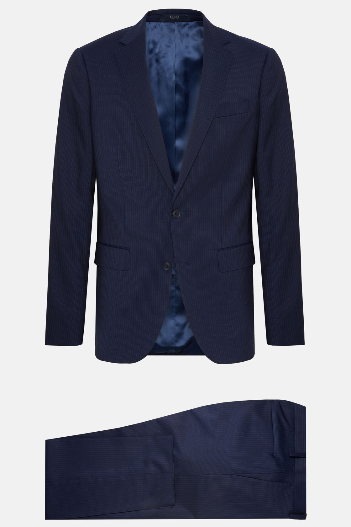Navyblauer Anzug Mit Nadelstreifen Aus Wolle, Navy blau, hi-res