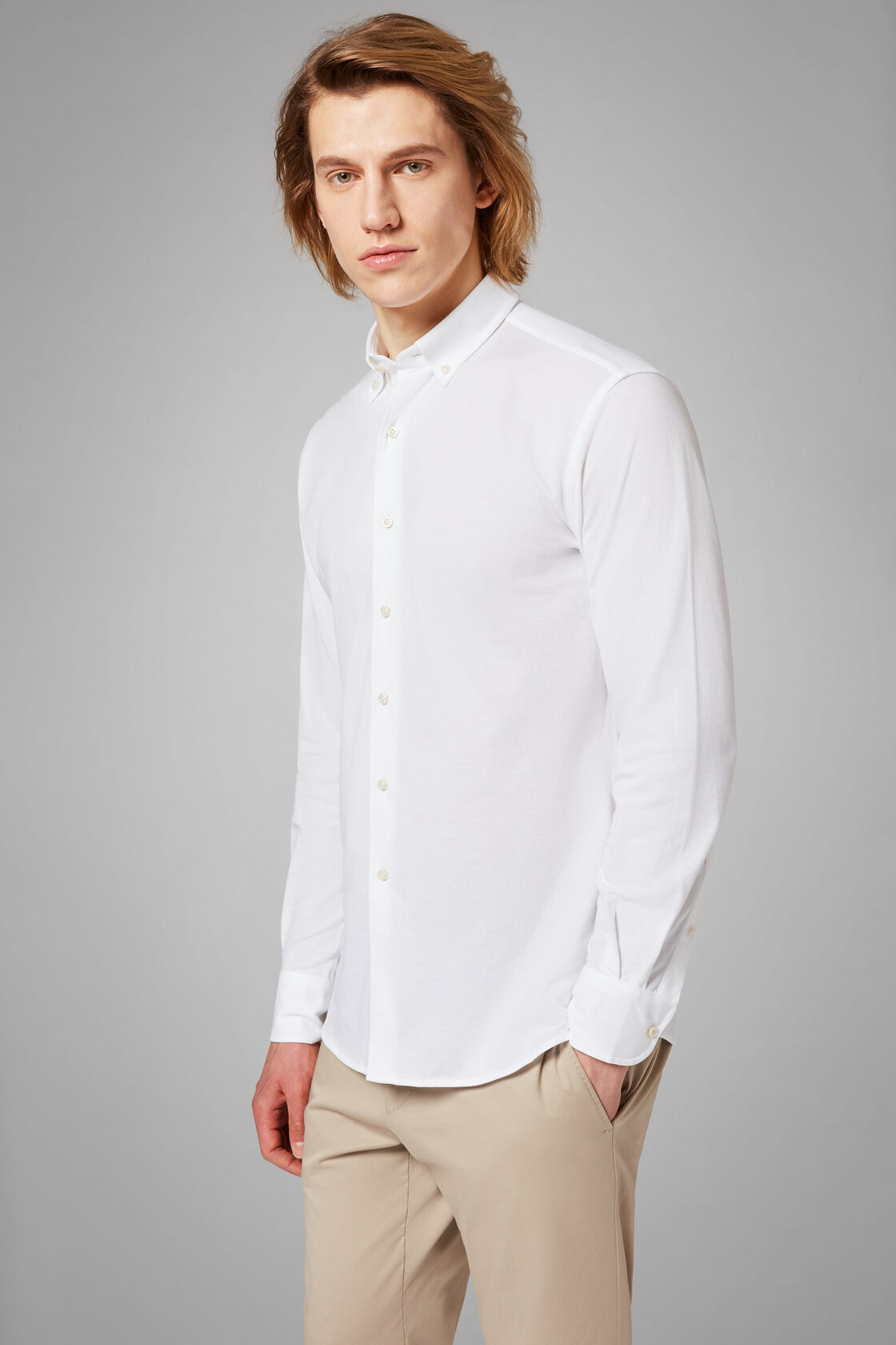 Regular Fit White Casual Shirt With Button Down Collar | Boggi
