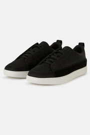Lace-Up Trainers in Technical Fabric, Black, hi-res