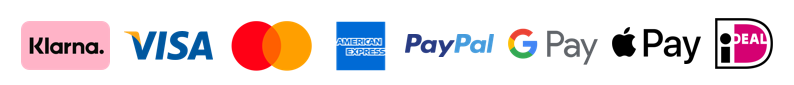 Metodi di pagamento accettati:Klarna, Visa, Mastercard, Amex, PayPal, GooglePay, ApplePay, iDeal