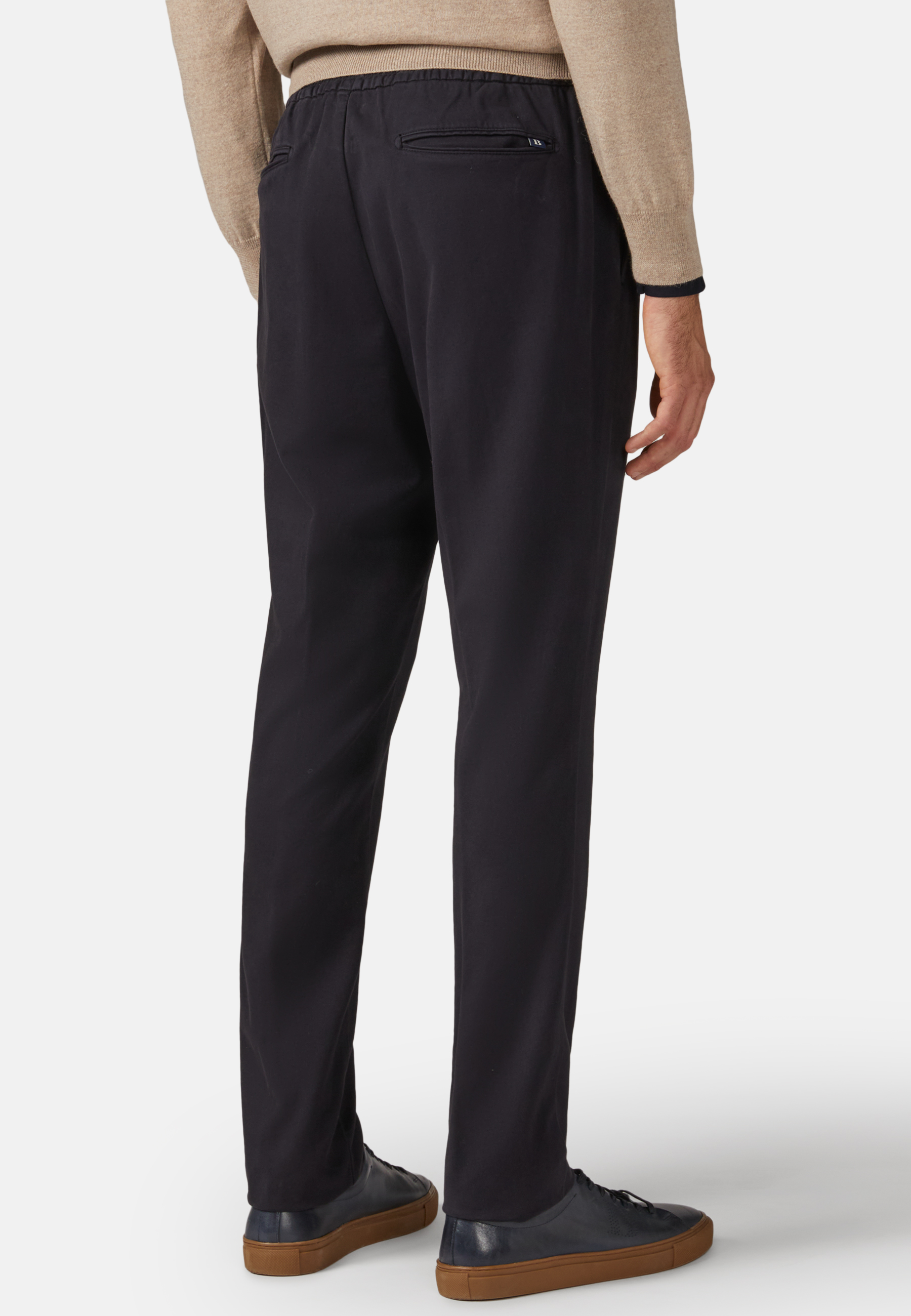 Pantalon En Coton Tencel Extensible Homme Boggi Milano