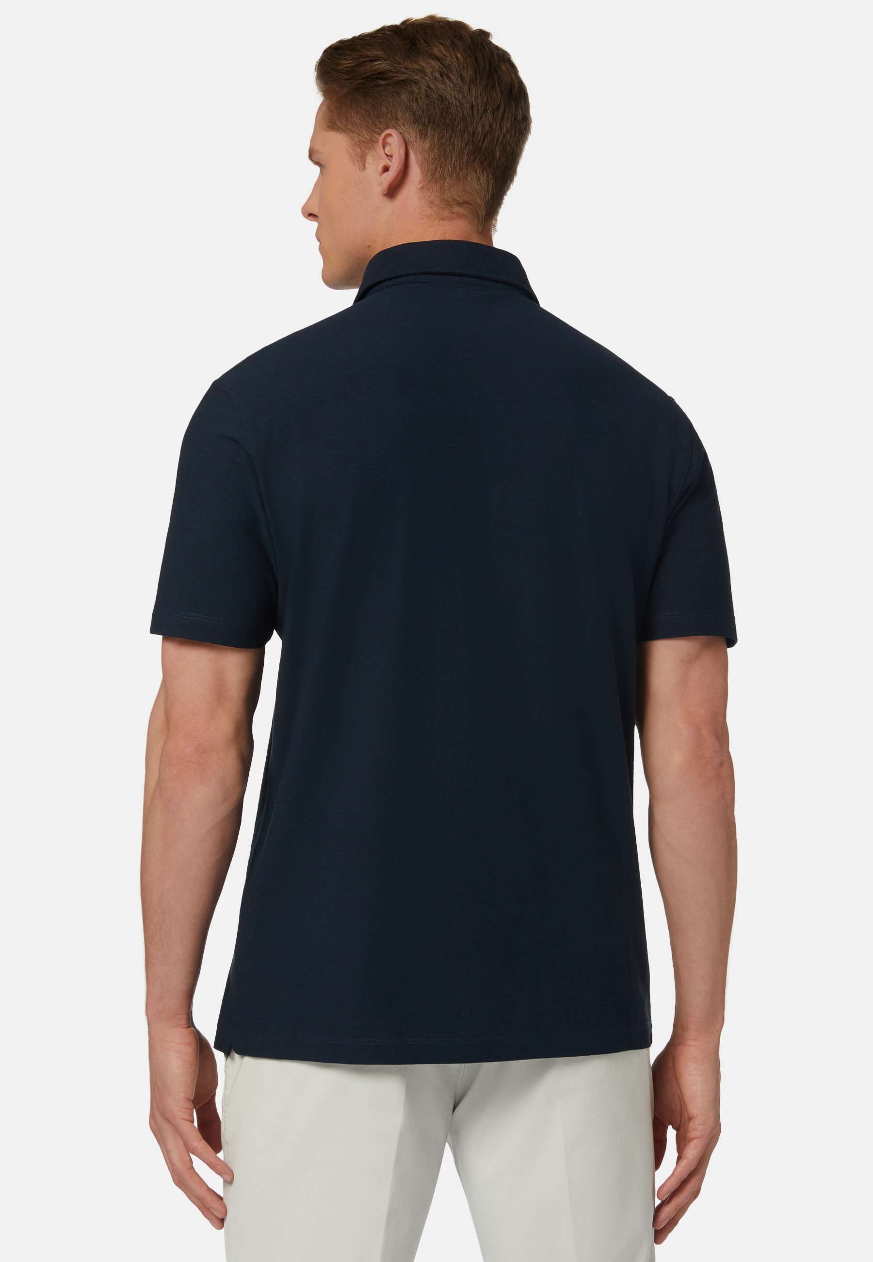 Men's Cotton Crepe Jersey Polo Shirt | Boggi Milano