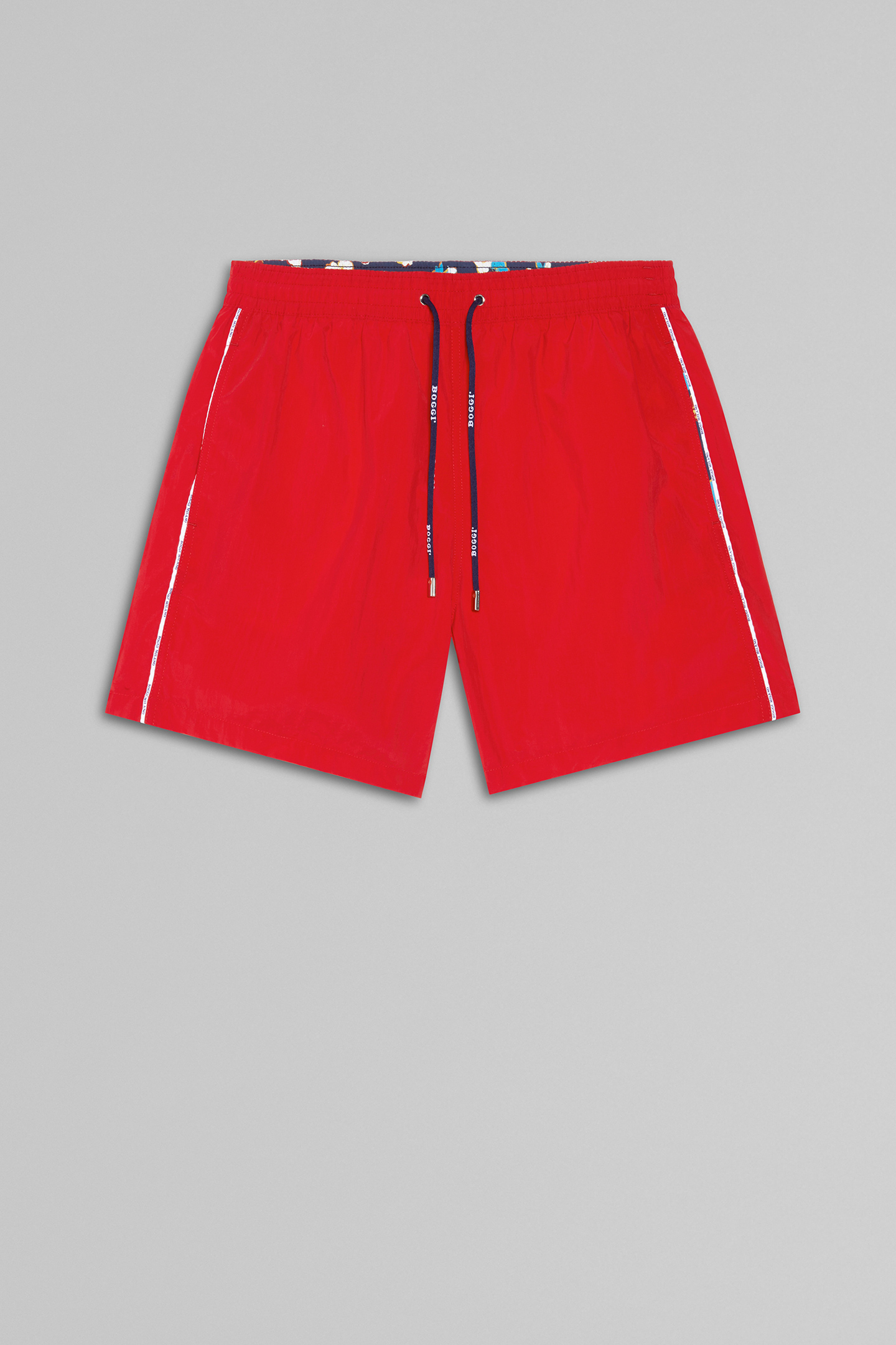 red swimming shorts