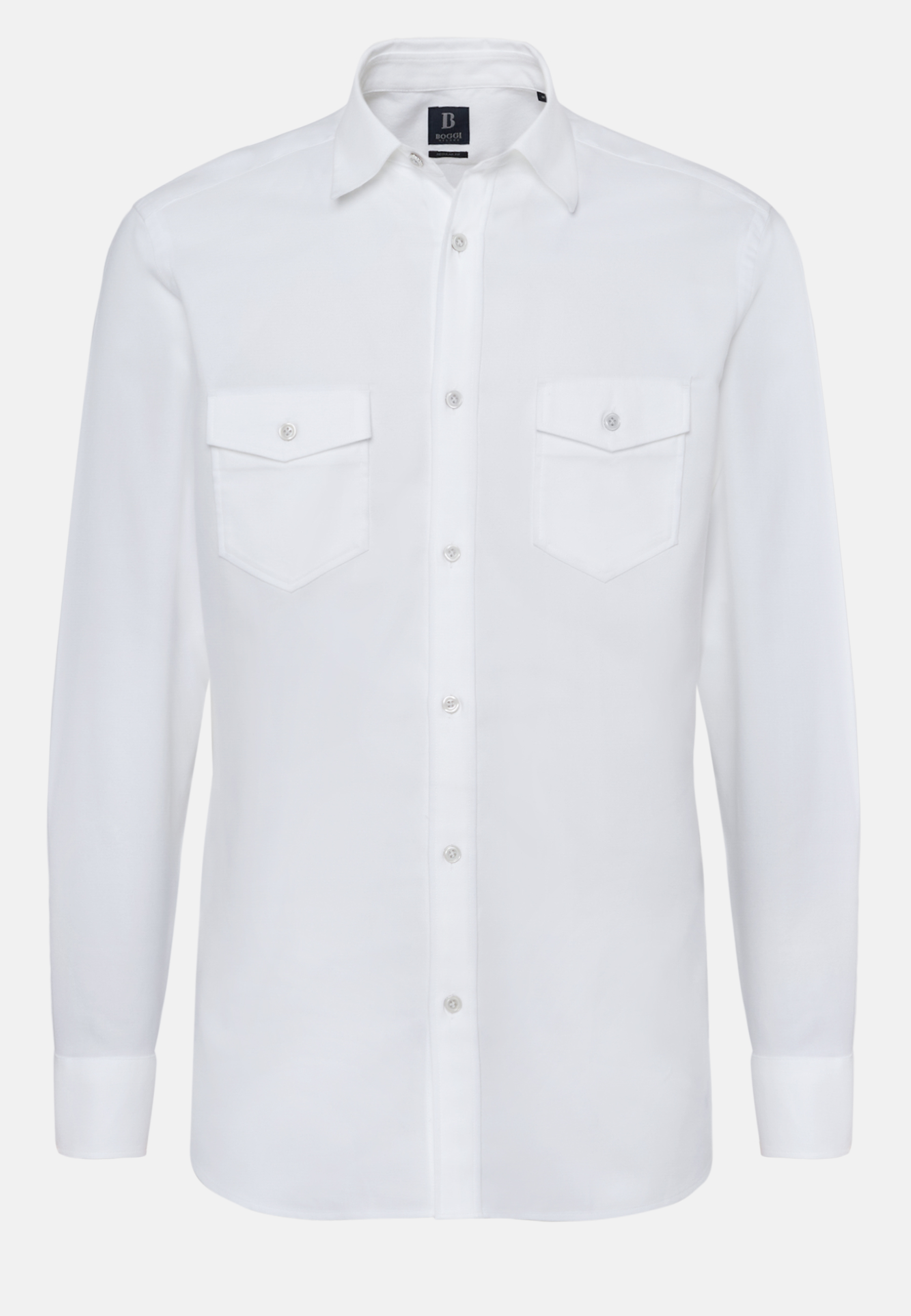 Men's Blue Cotton Tencel Shirt Regular Fit | Boggi Milano