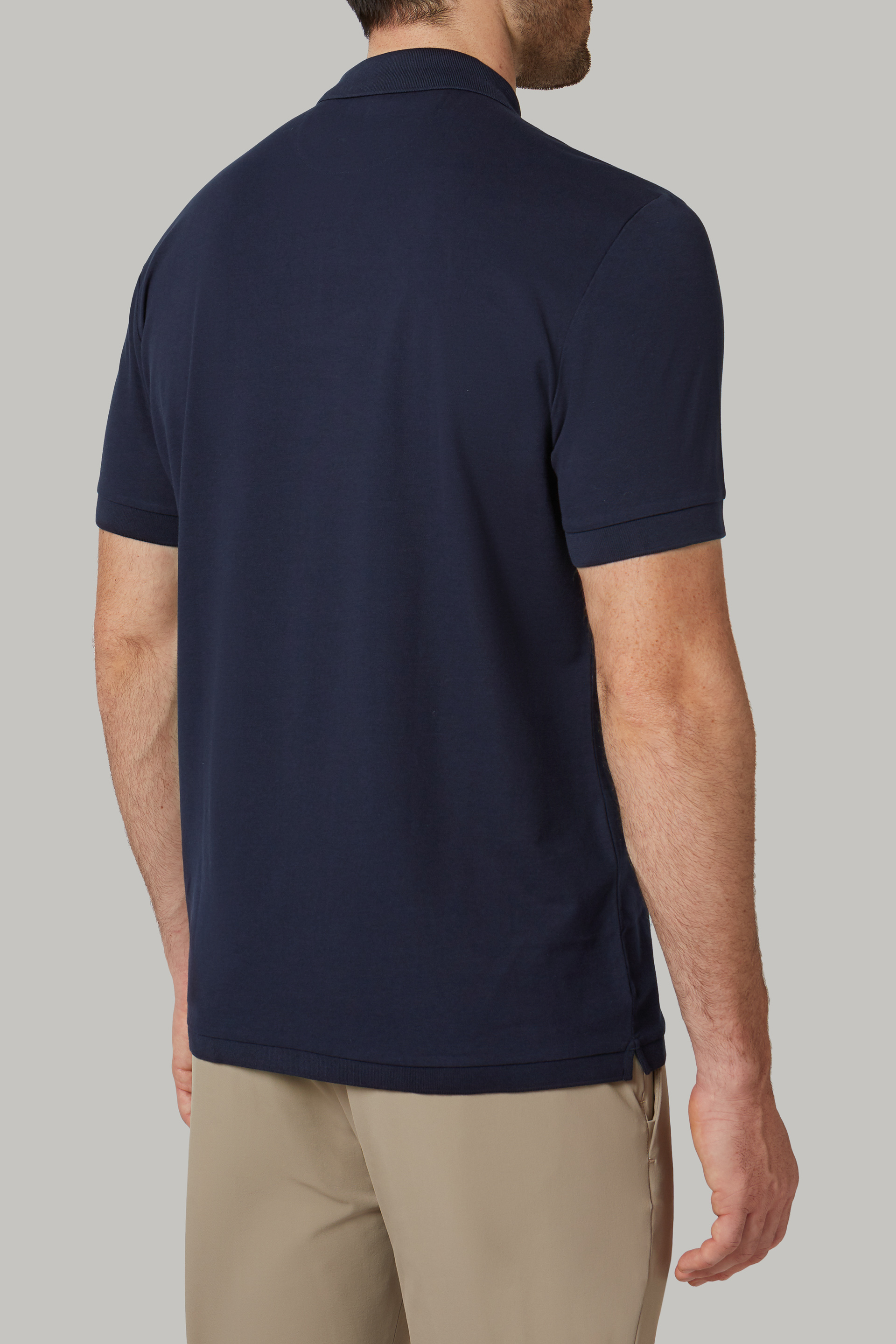 Men's Regular fit cotton and nylon piqué polo shirt | Boggi Milano