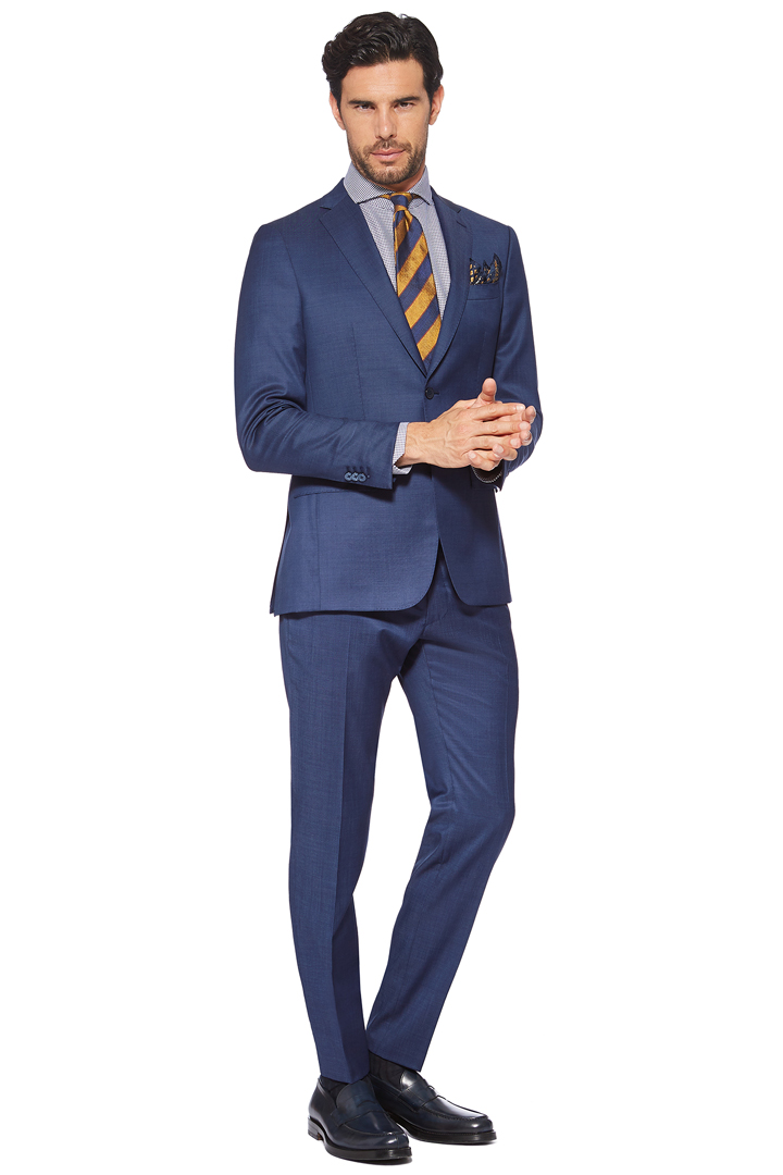 CORNFLOWER BLUE PURE WOOL ANVERSA SUIT | Boggi