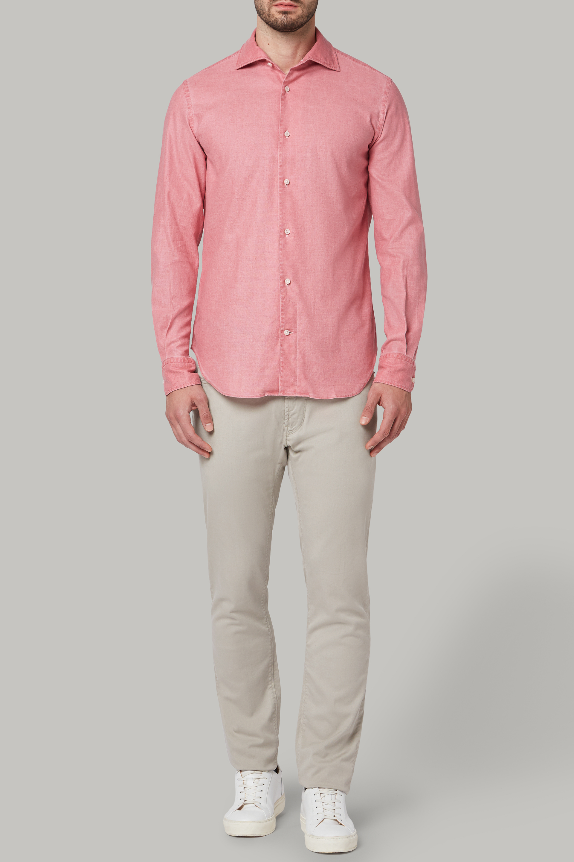 red cuban collar shirt