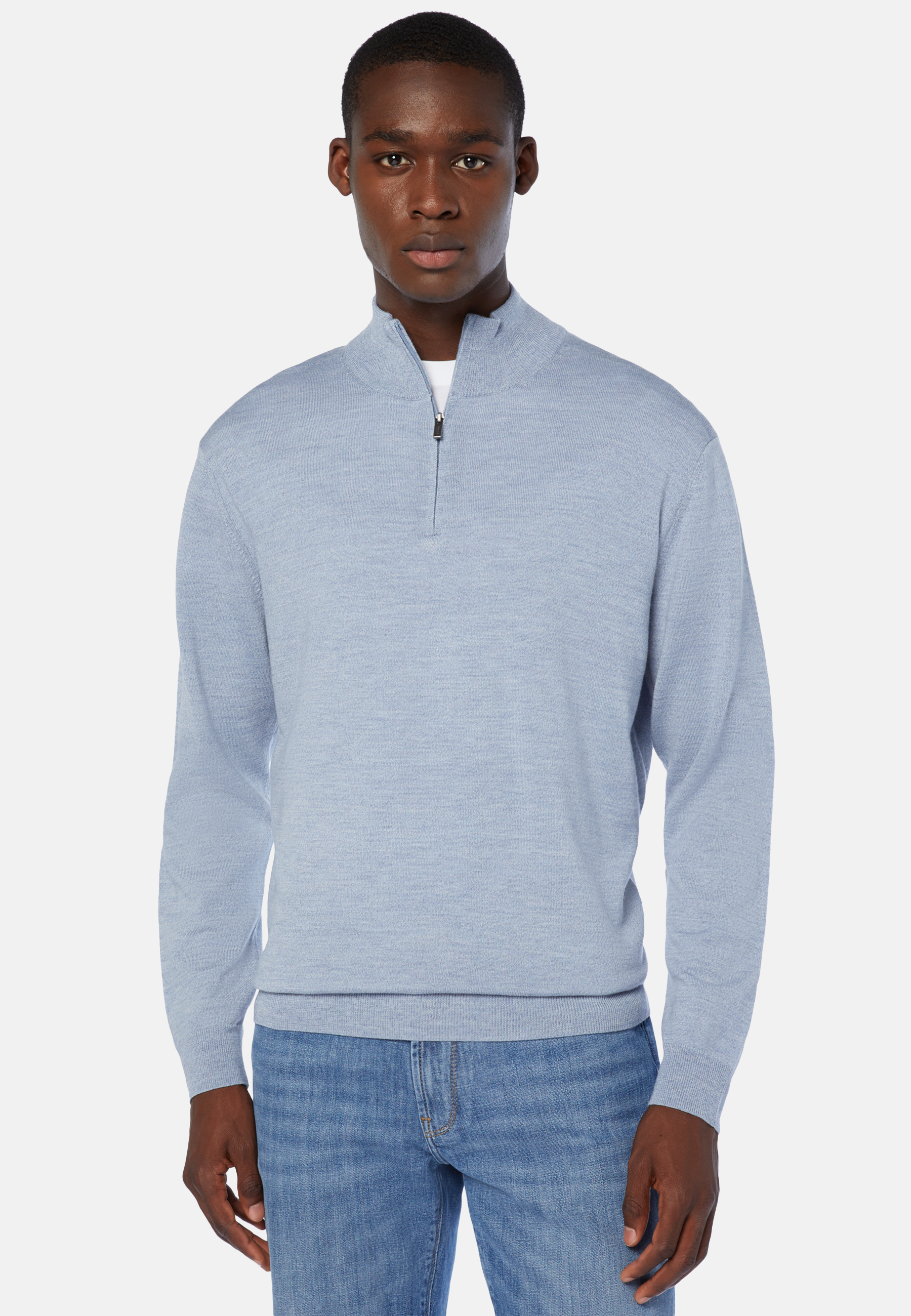 Light blue 2025 half zip sweater