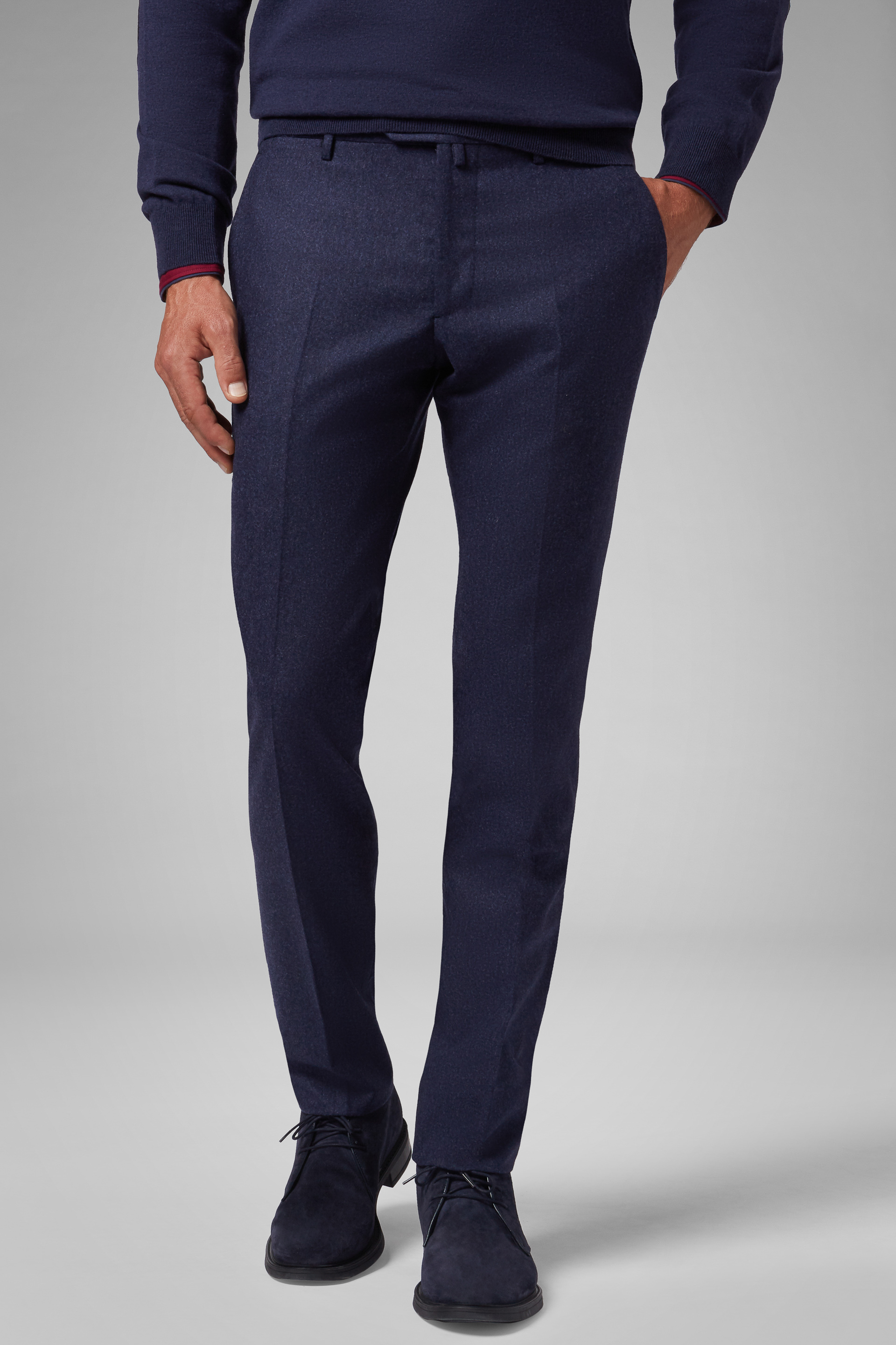 Regent Flannel Wool Trousers  Charcoal Grey  Regent Tailoring