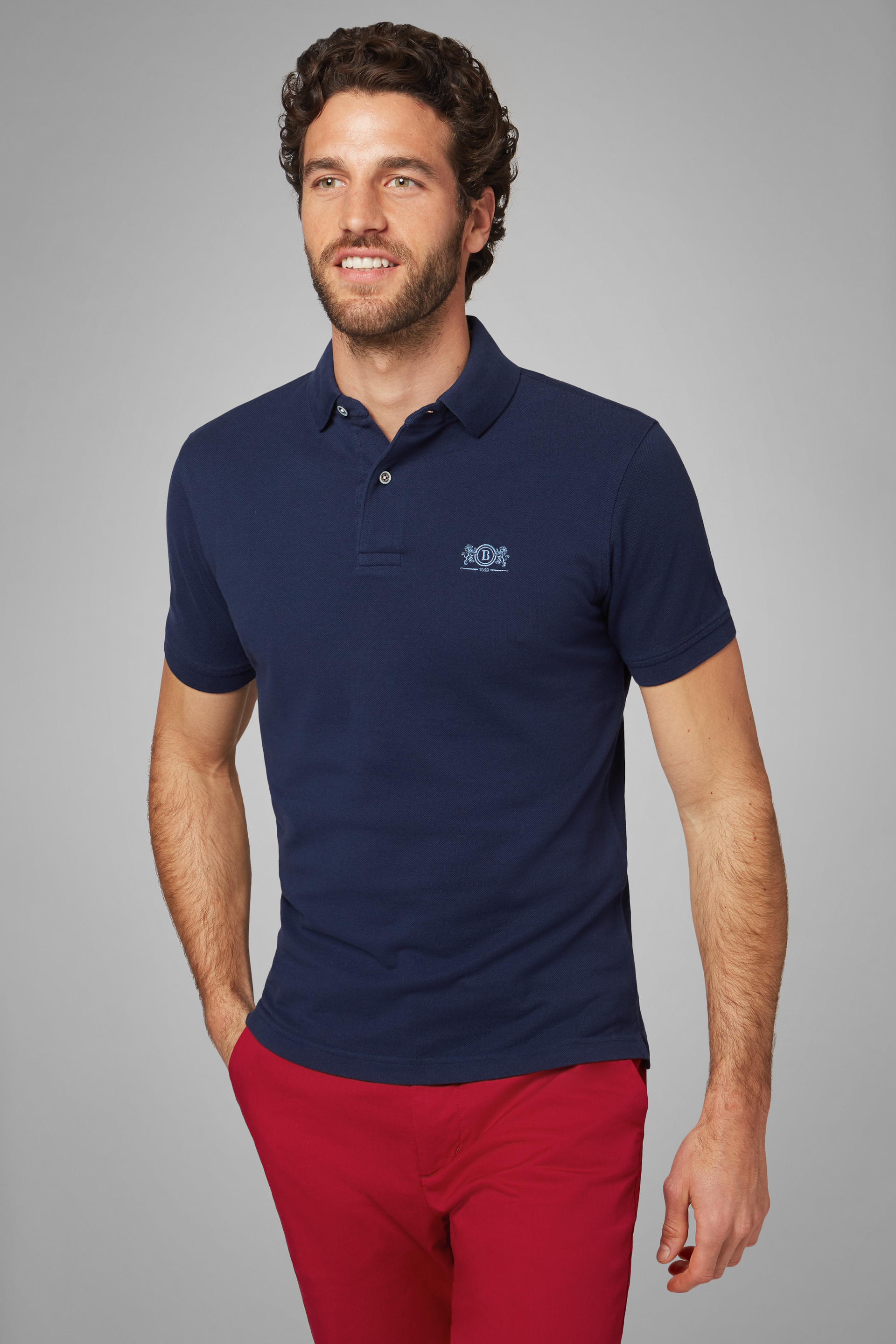 navy pique polo