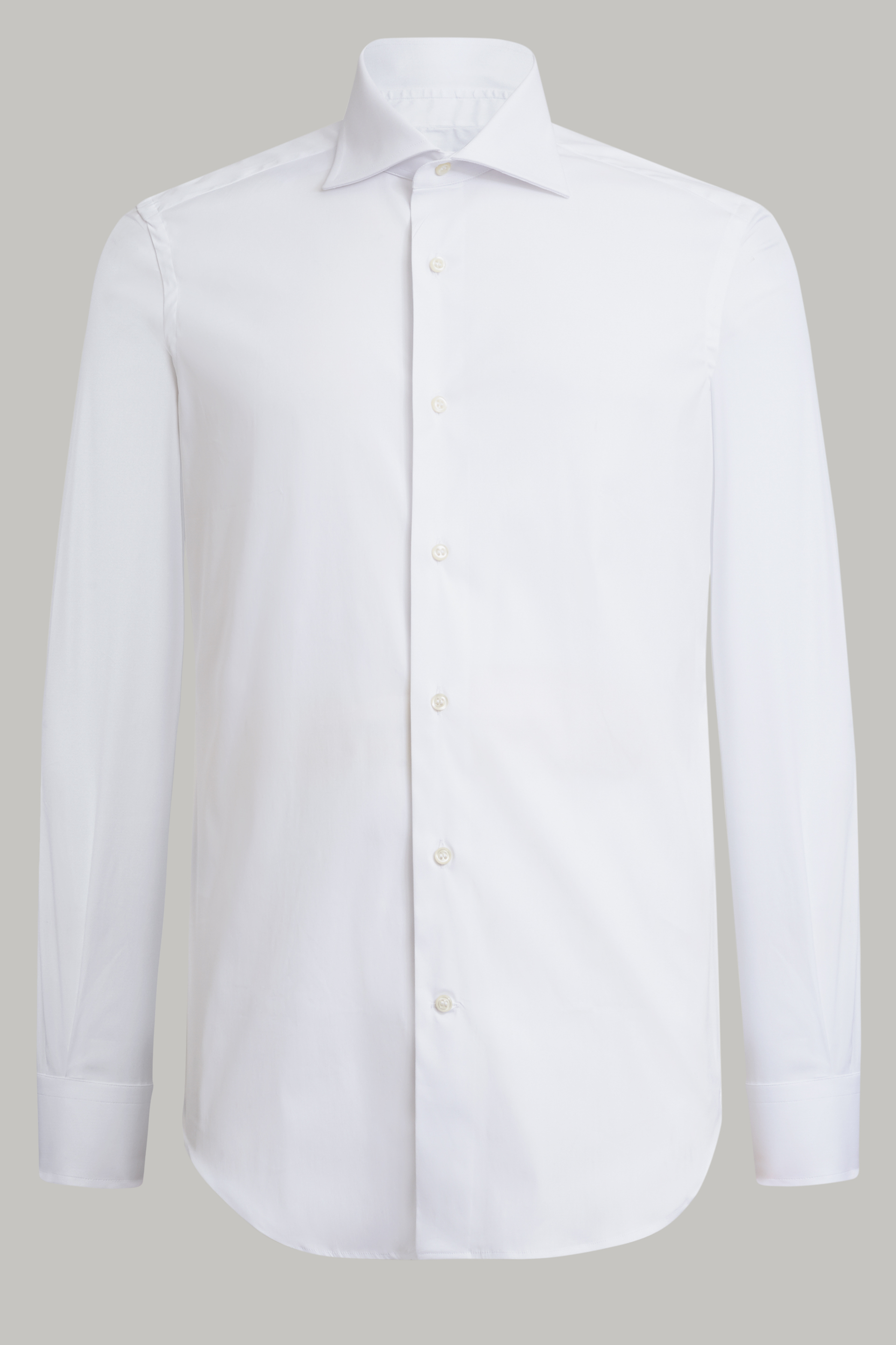 Рубашка прямого кроя мужская белая с карманом
