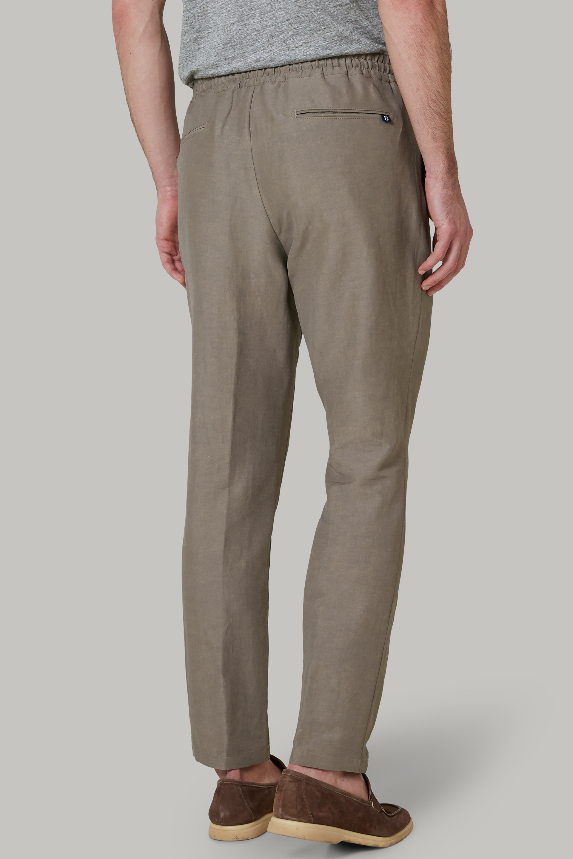 Men's Solid stretch linen viscose pants | Boggi Milano