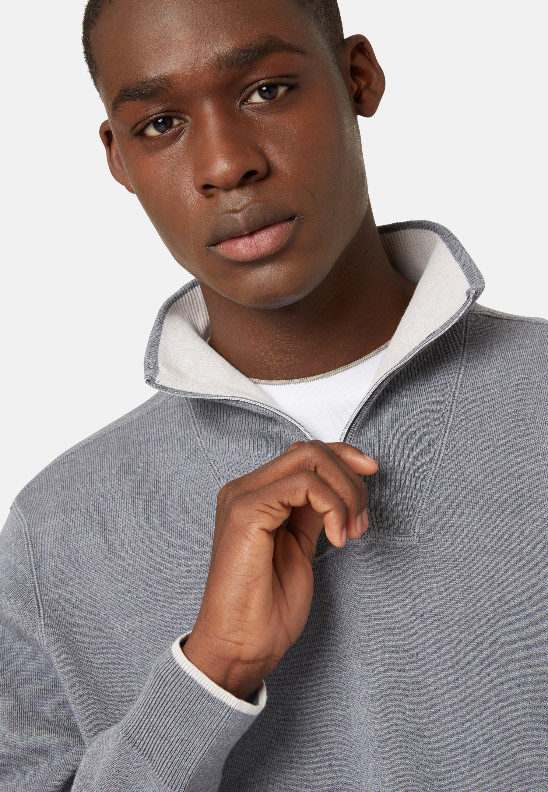 Half zip clearance grey jumper