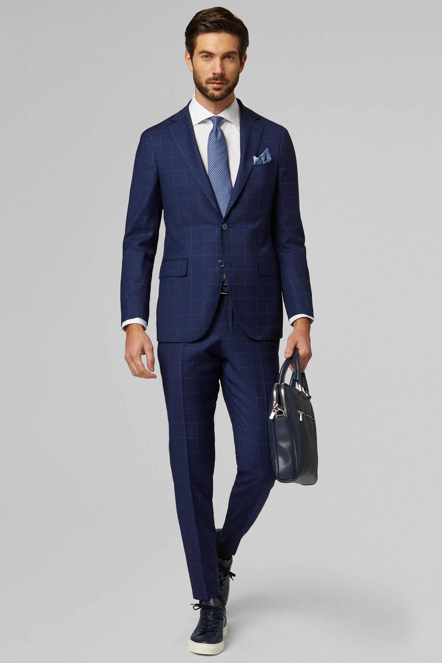 Light Blue Perennial Lazio Suit in Pure Tropical Wool