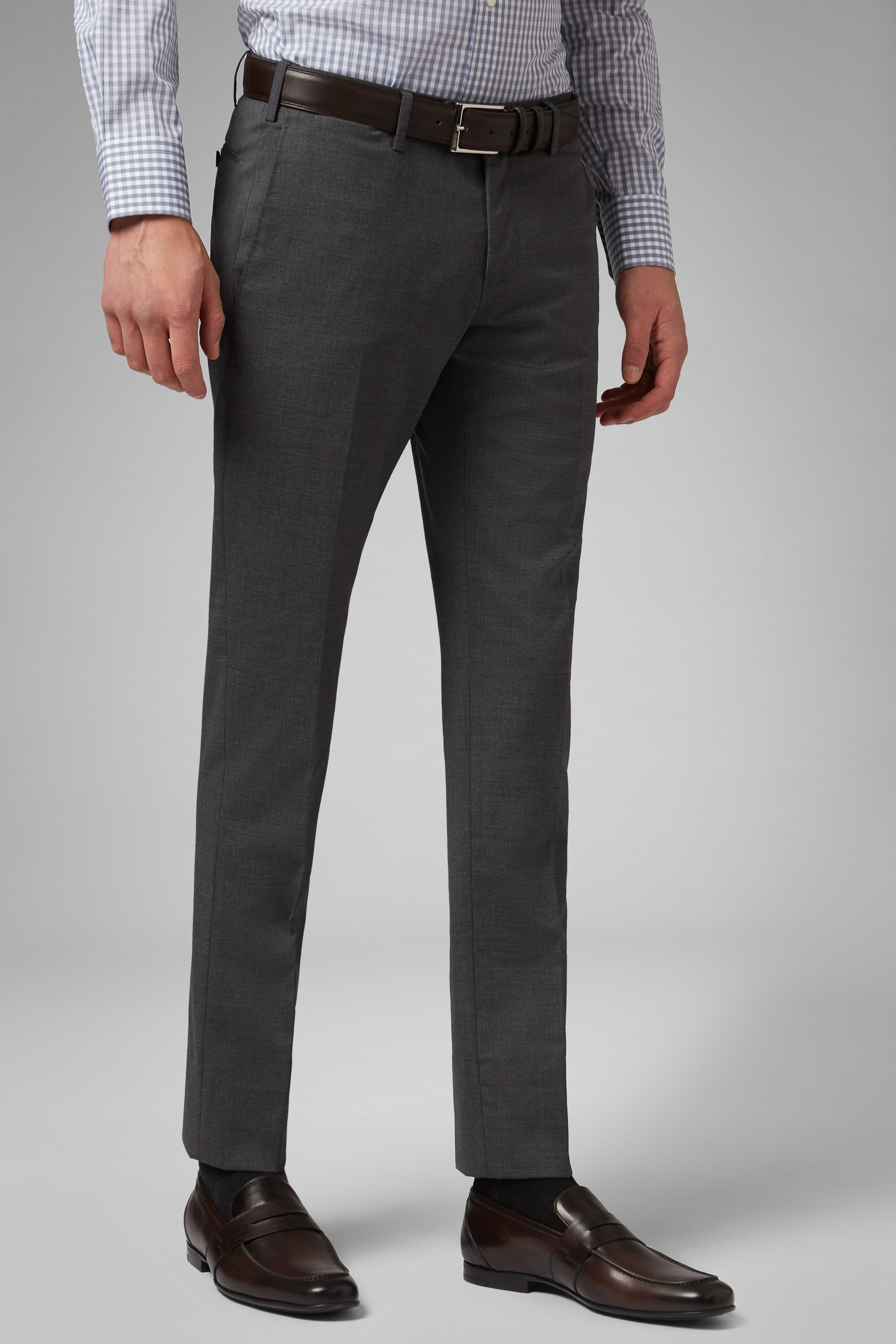 Pantalone In Lana Stretch Slim Uomo | Boggi Milano