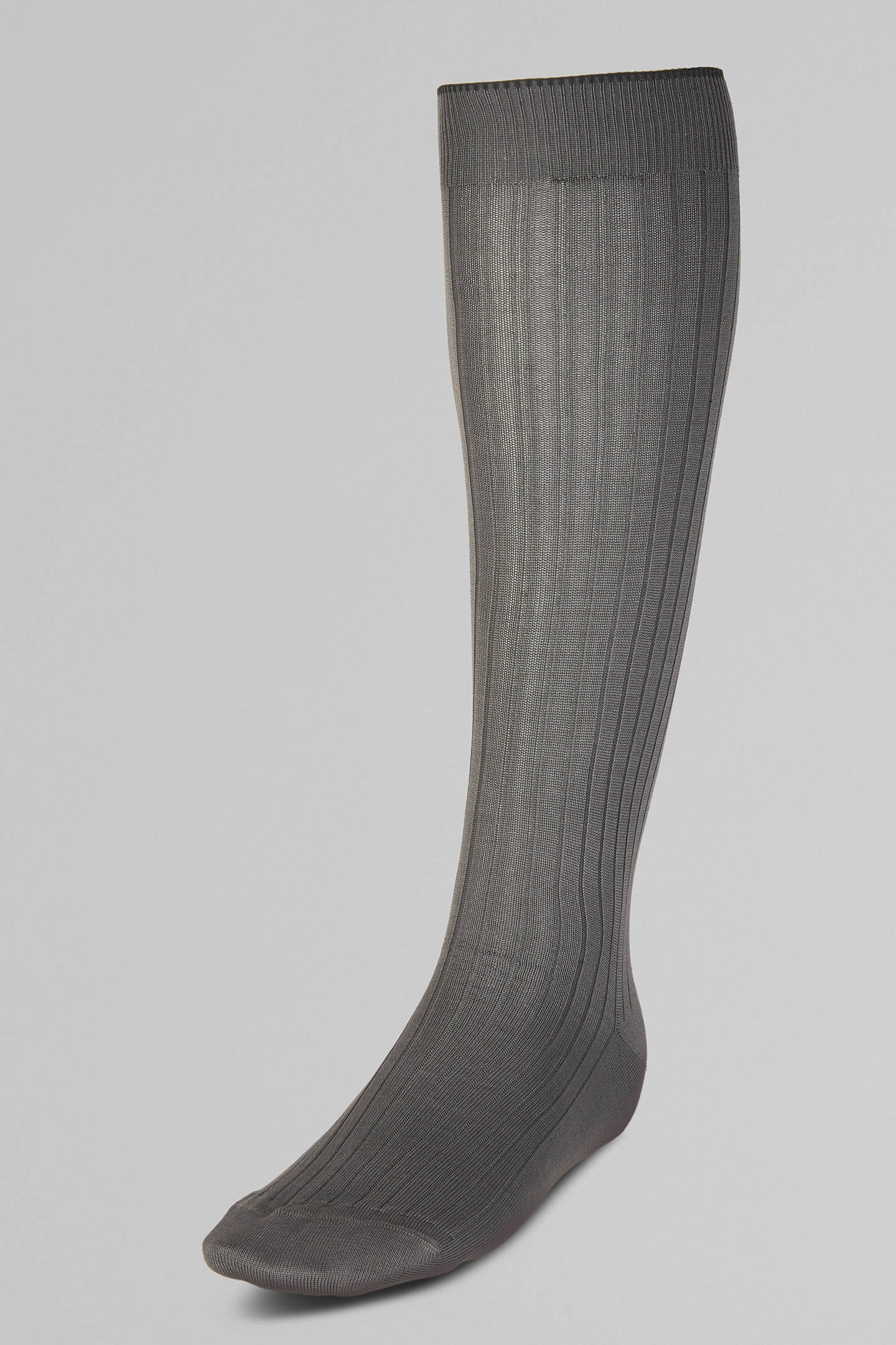 Costa long socks in light cotton - Red ribbed light cotton long socks