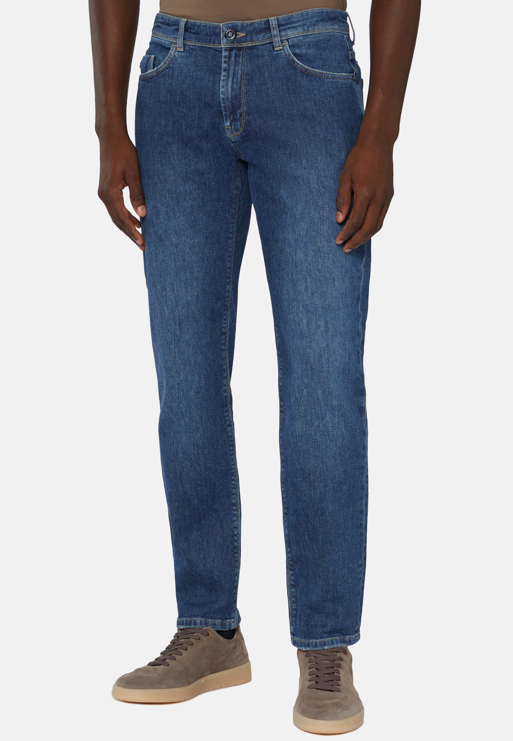 Dark Blue Stretch Denim Jeans