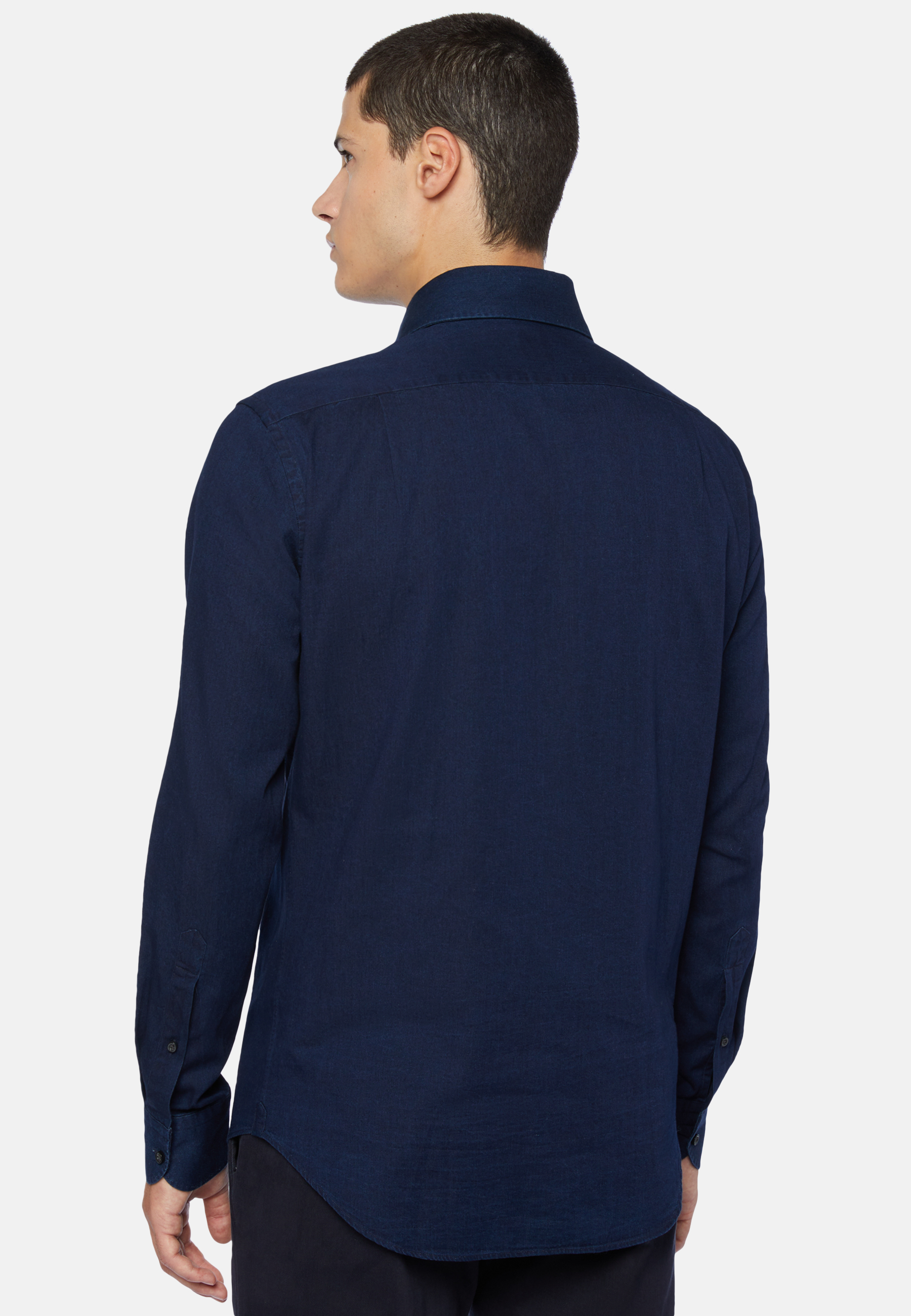 Men's Cotton Indigo Denim Shirt Regular Fit | Boggi Milano