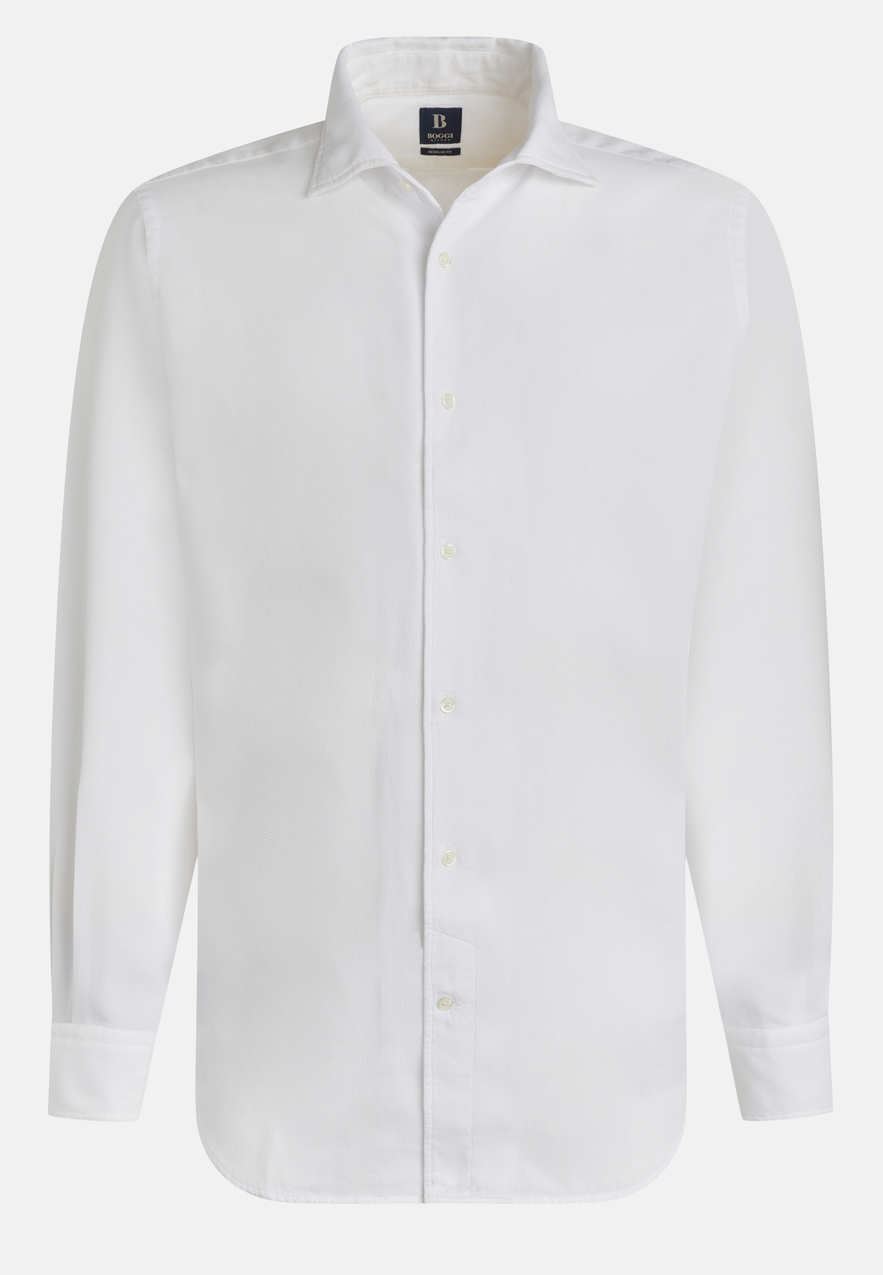 Regular Fit White Cotton Shirt | Boggi