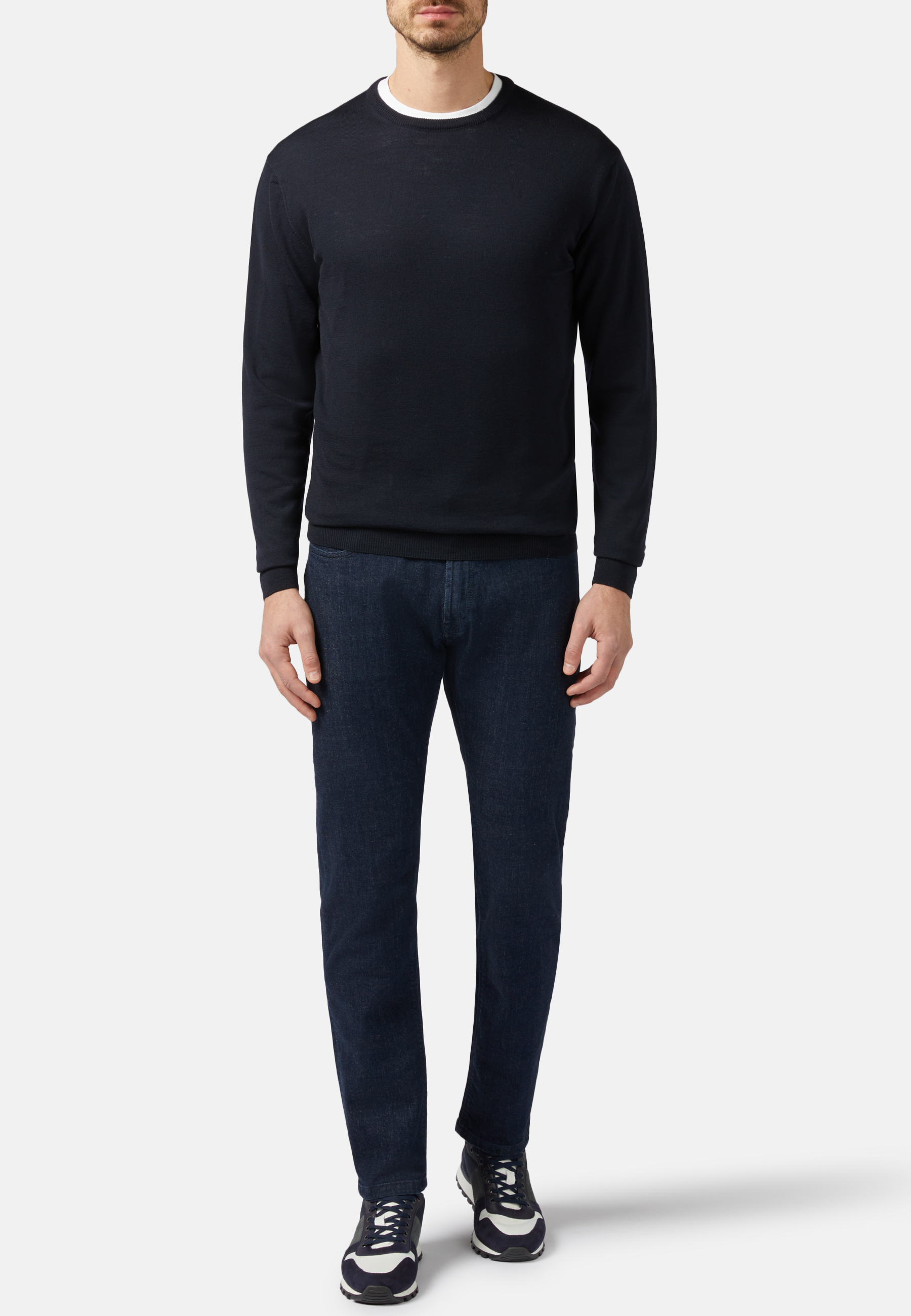 Men's Crew Neck Merino Wool 12 Gg | Boggi Milano