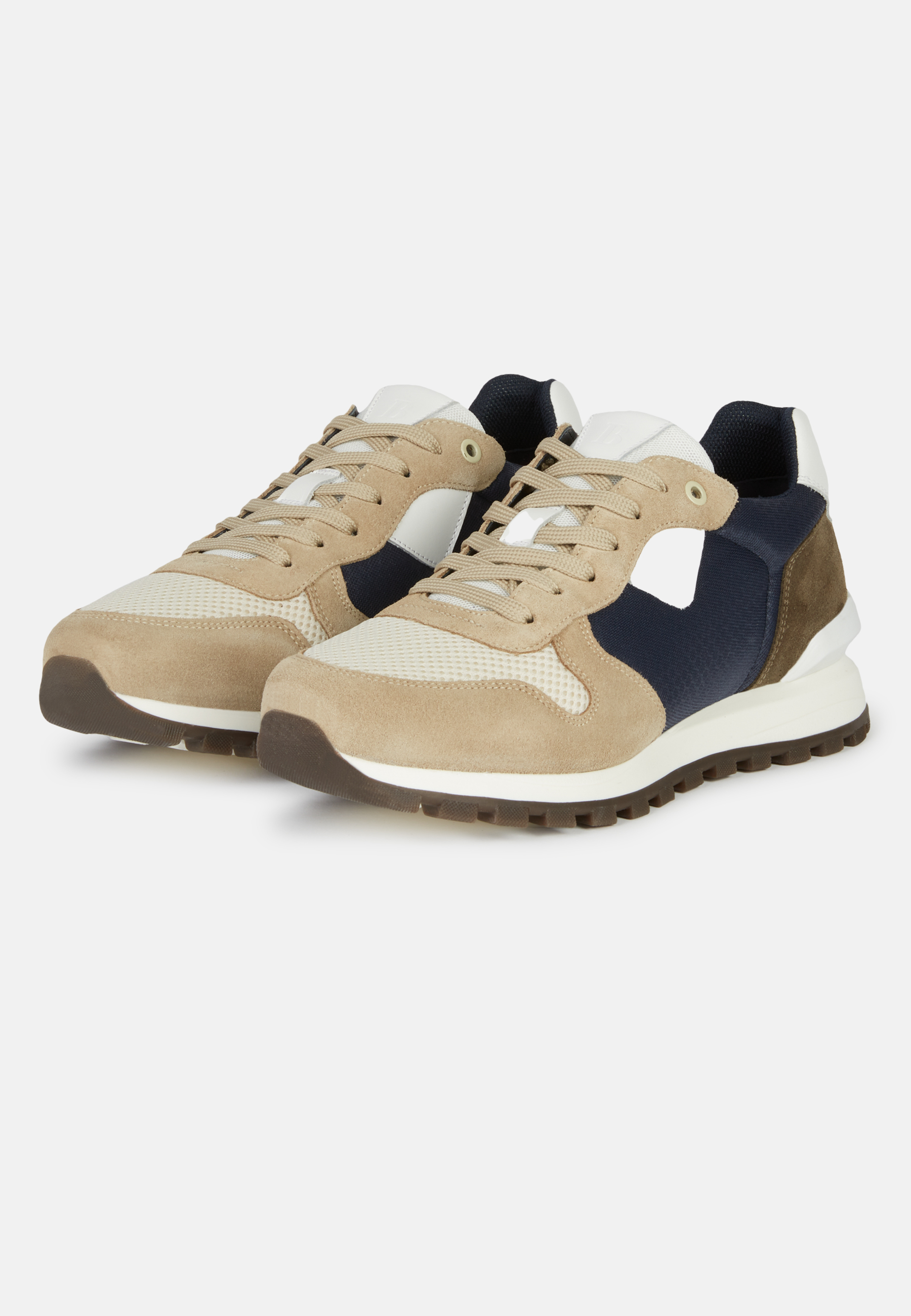 Beige Trainers in Leather and Technical Fabric | Boggi