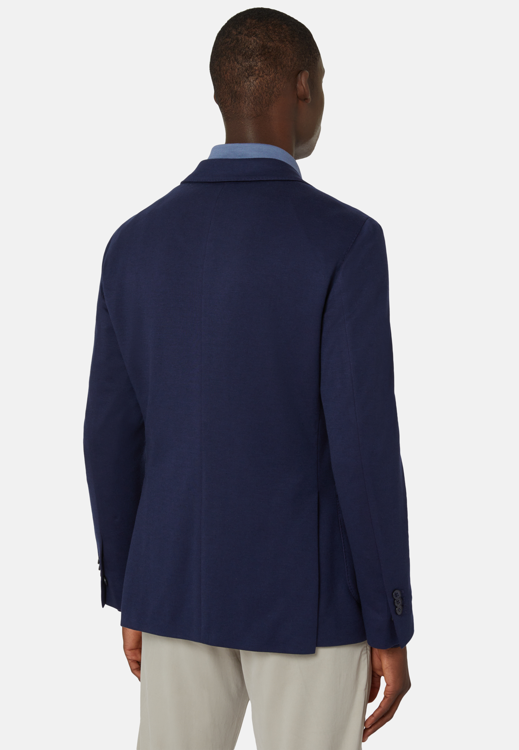 Men's Blue B Jersey Jacket in a Cotton, Cashmere And Tencel Blend