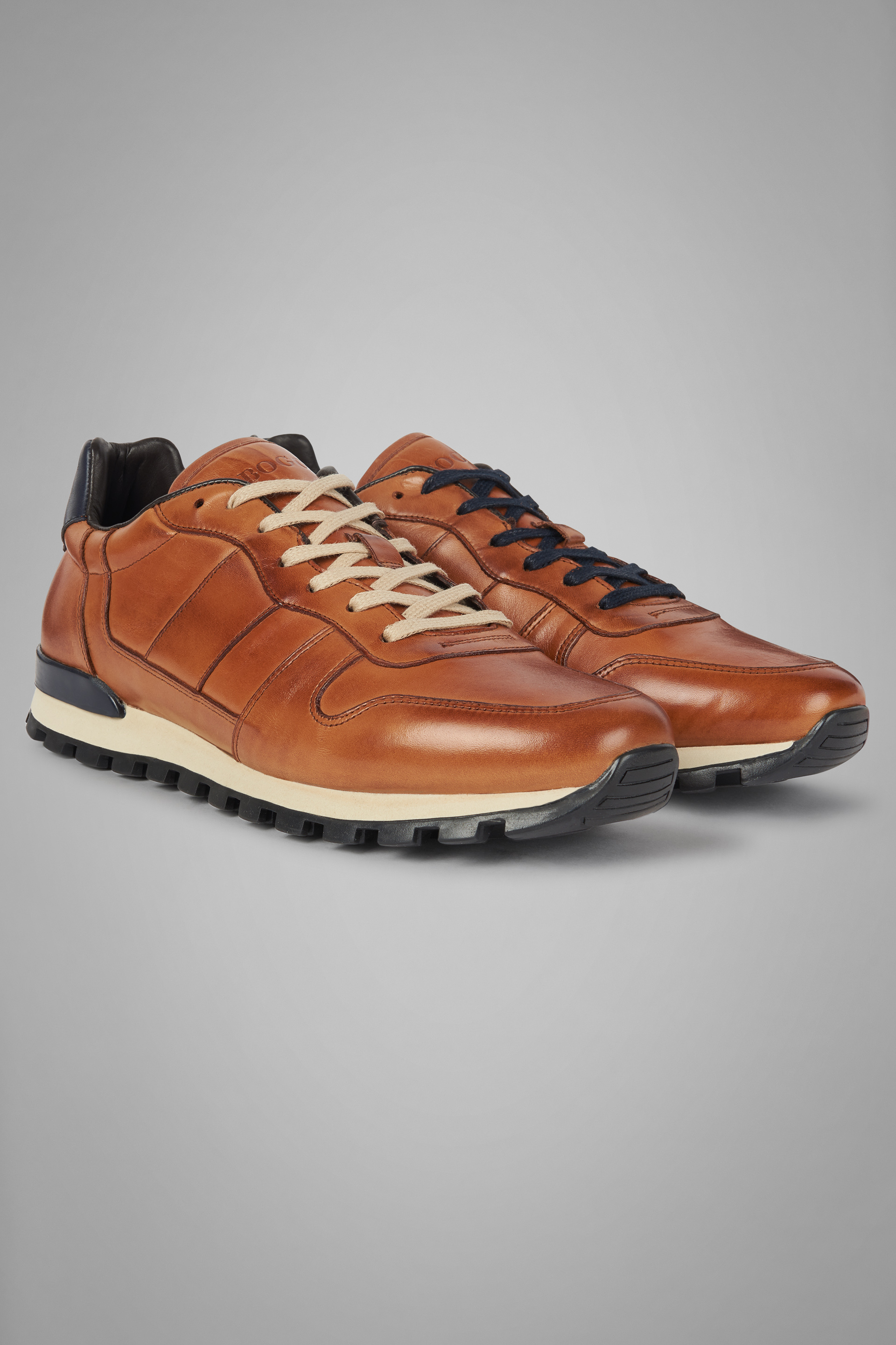 leather running trainers