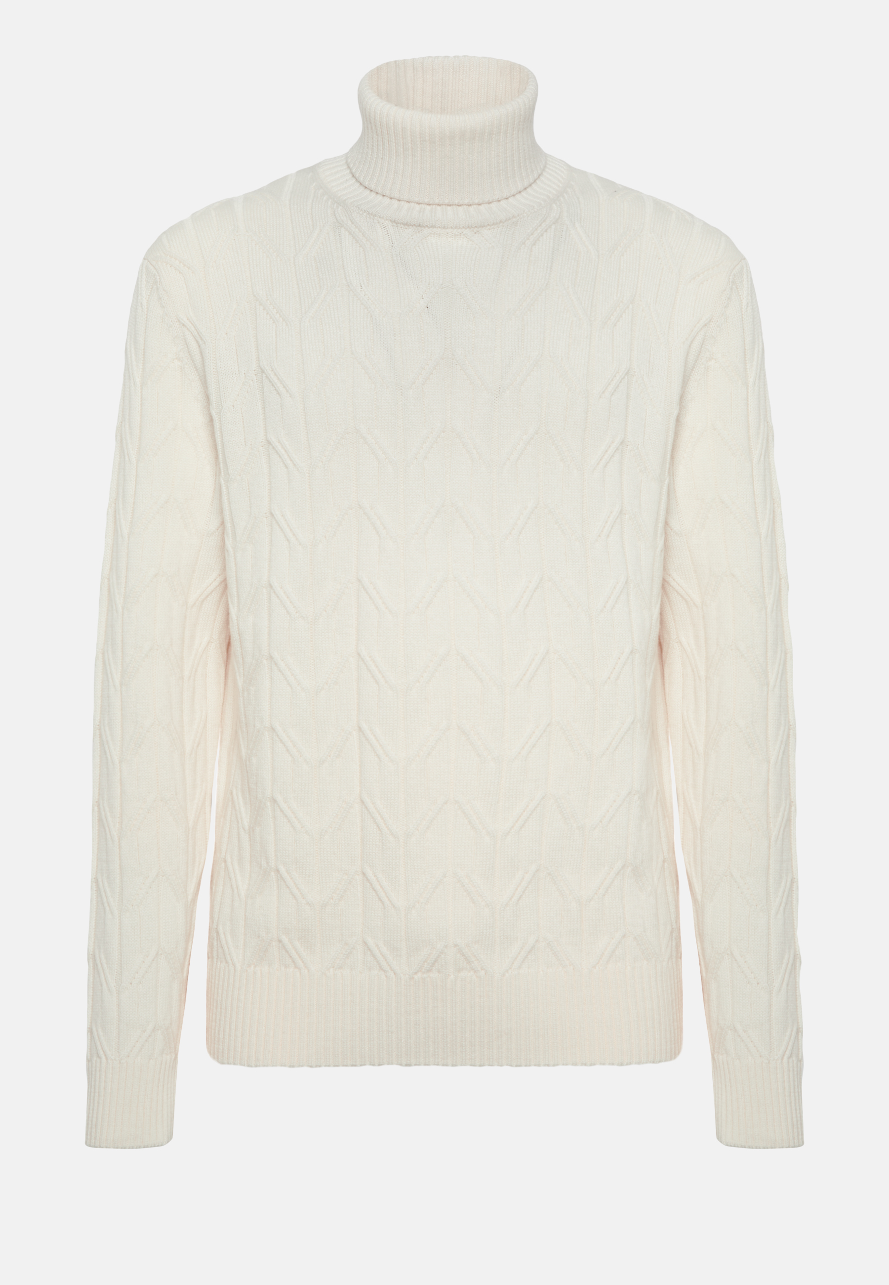 White Merino Wool Polo Neck Pullover | Boggi