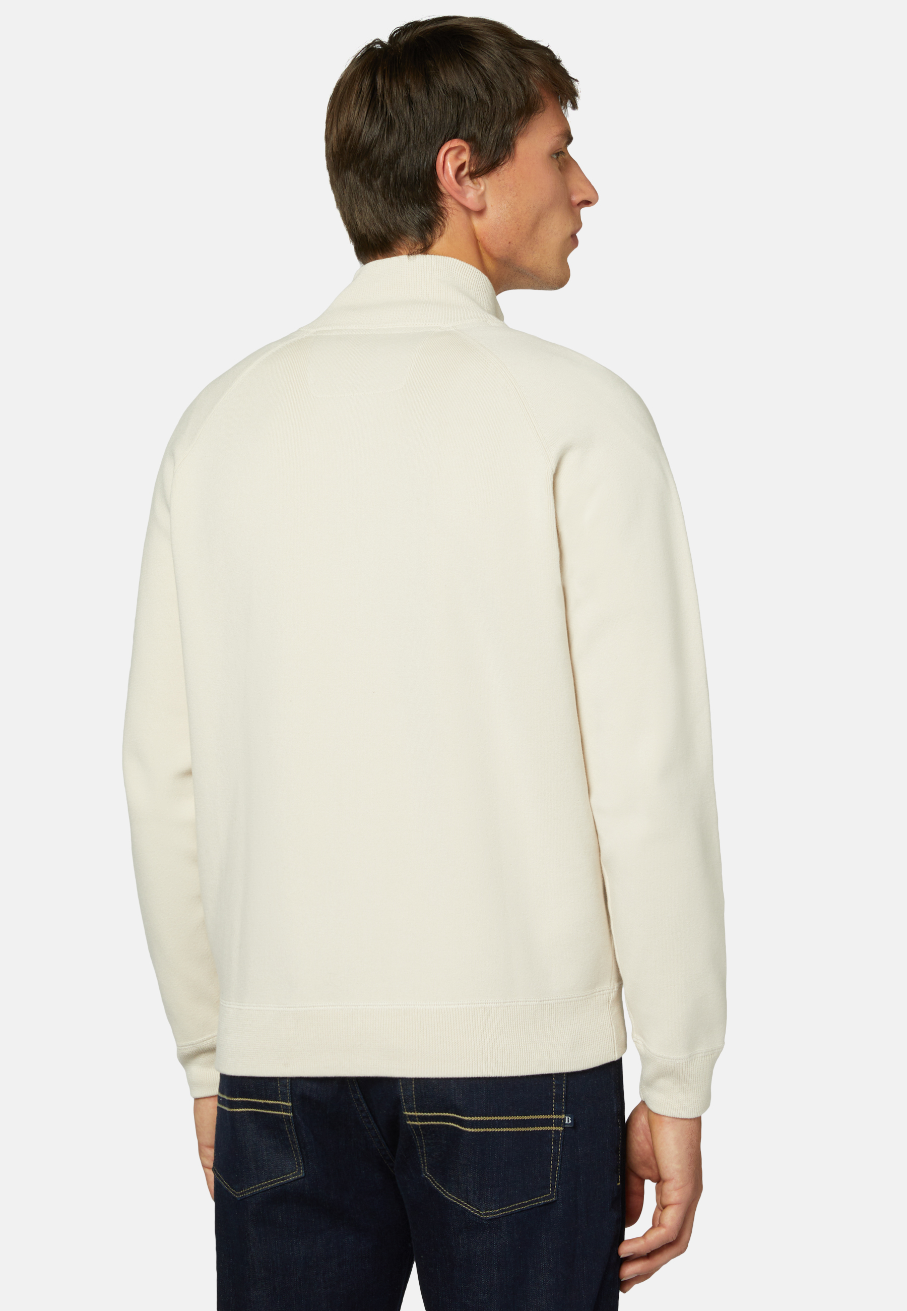 Full zip cheap hoodless sweatshirt