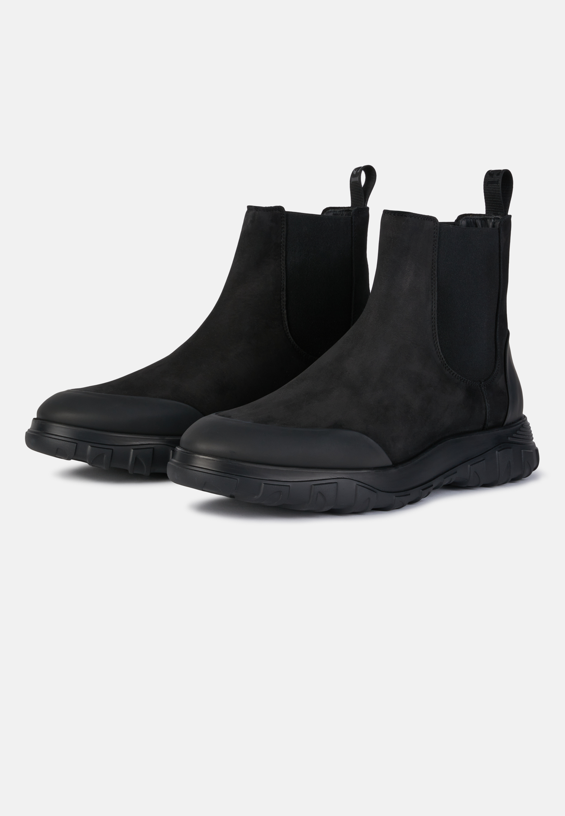 Rubberised Leather and Nubuck Ankle Boots | Boggi