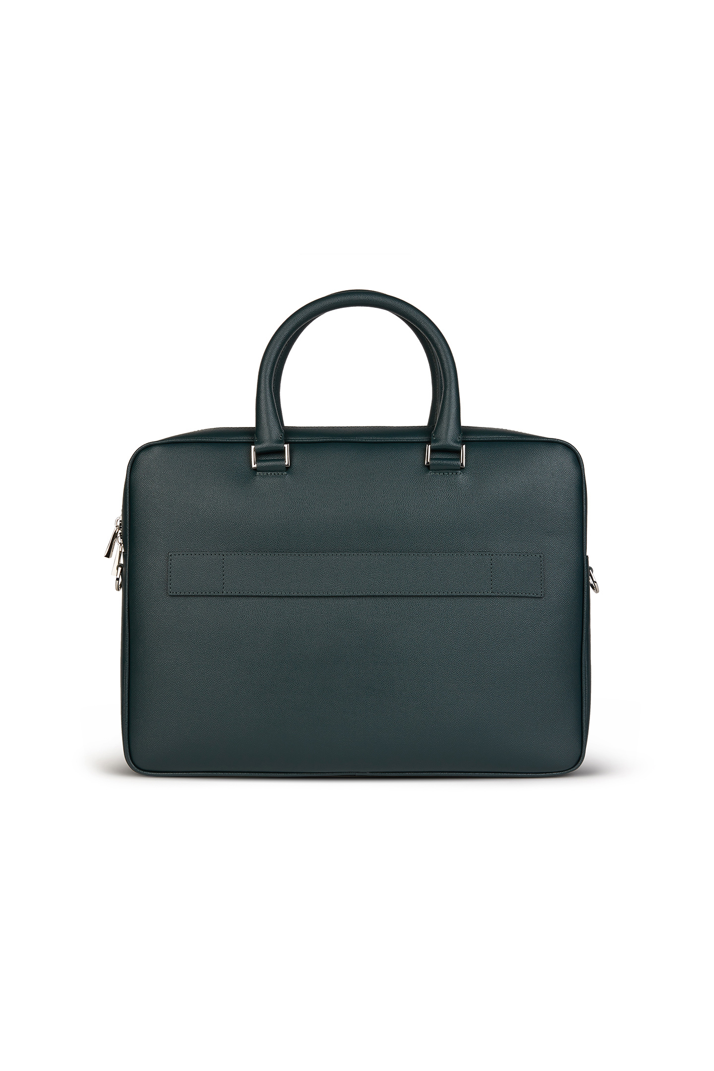 Men's CAVIAR LEATHER SINGLE ZIP BRIEFCASE | Boggi Milano