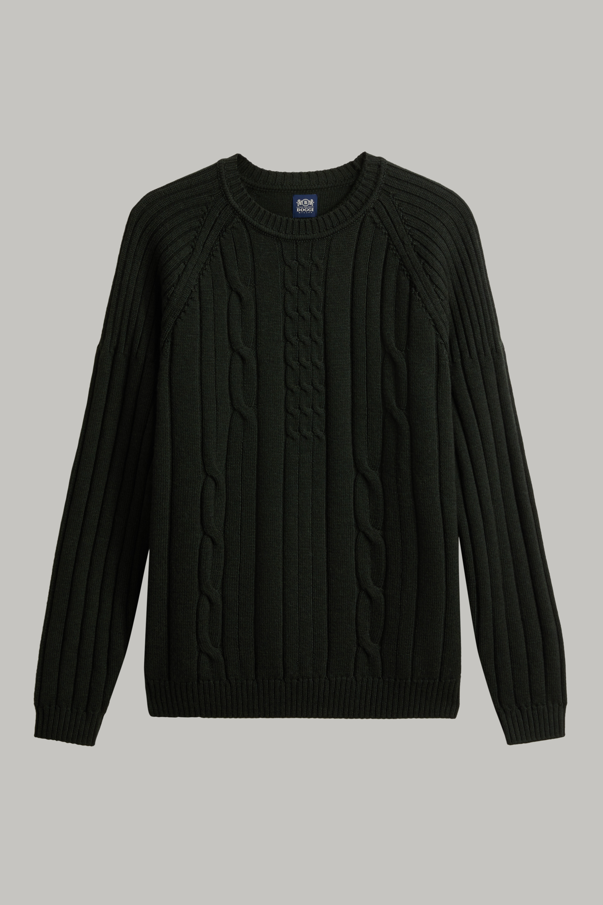 Regular Roundneck Black Merino Wool
