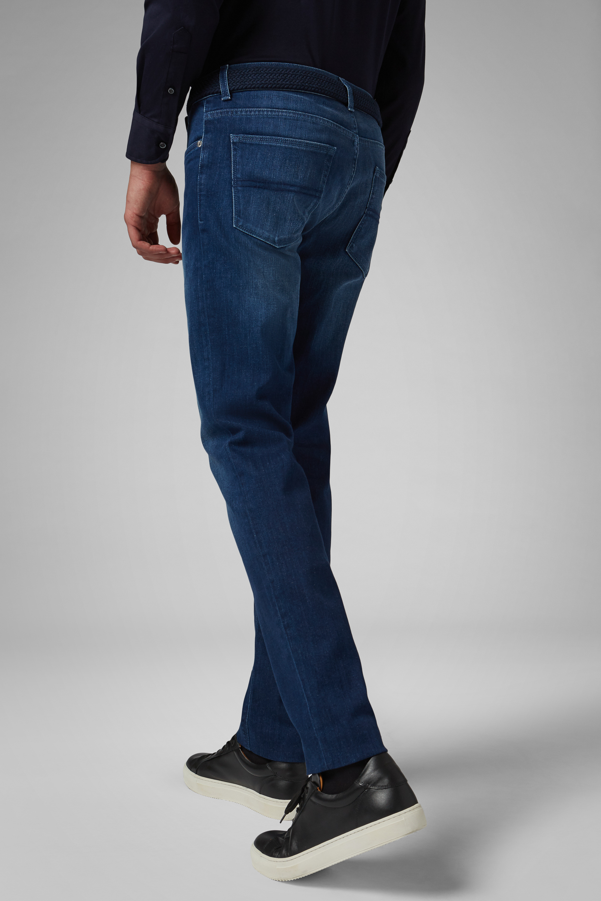 Men's Medium Blue Stretch Denim Jeans | Boggi Milano