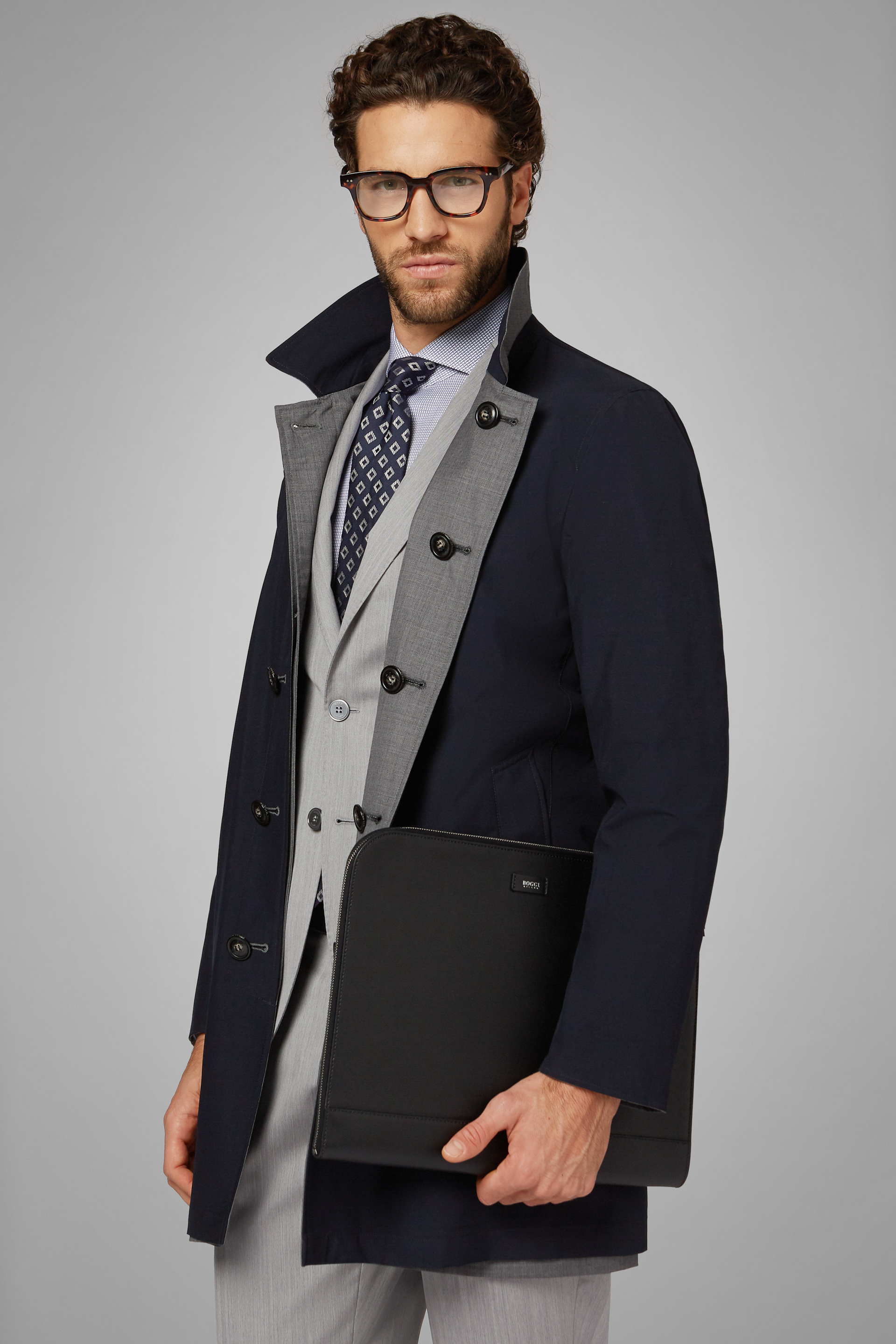 Men's Reversible Wool Raincoat | Boggi Milano