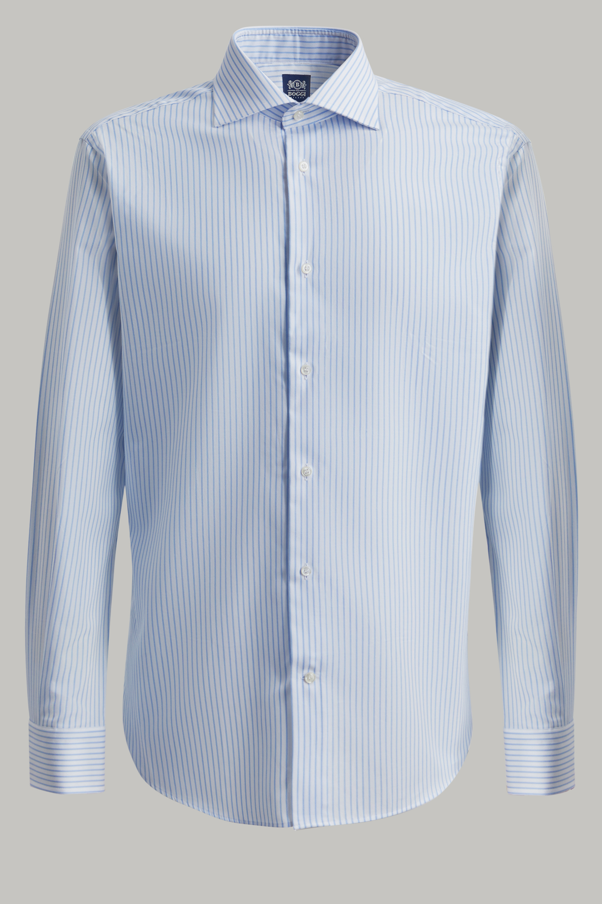 Camicia a righe bordeaux collo windsor regular Uomo | Boggi Milano