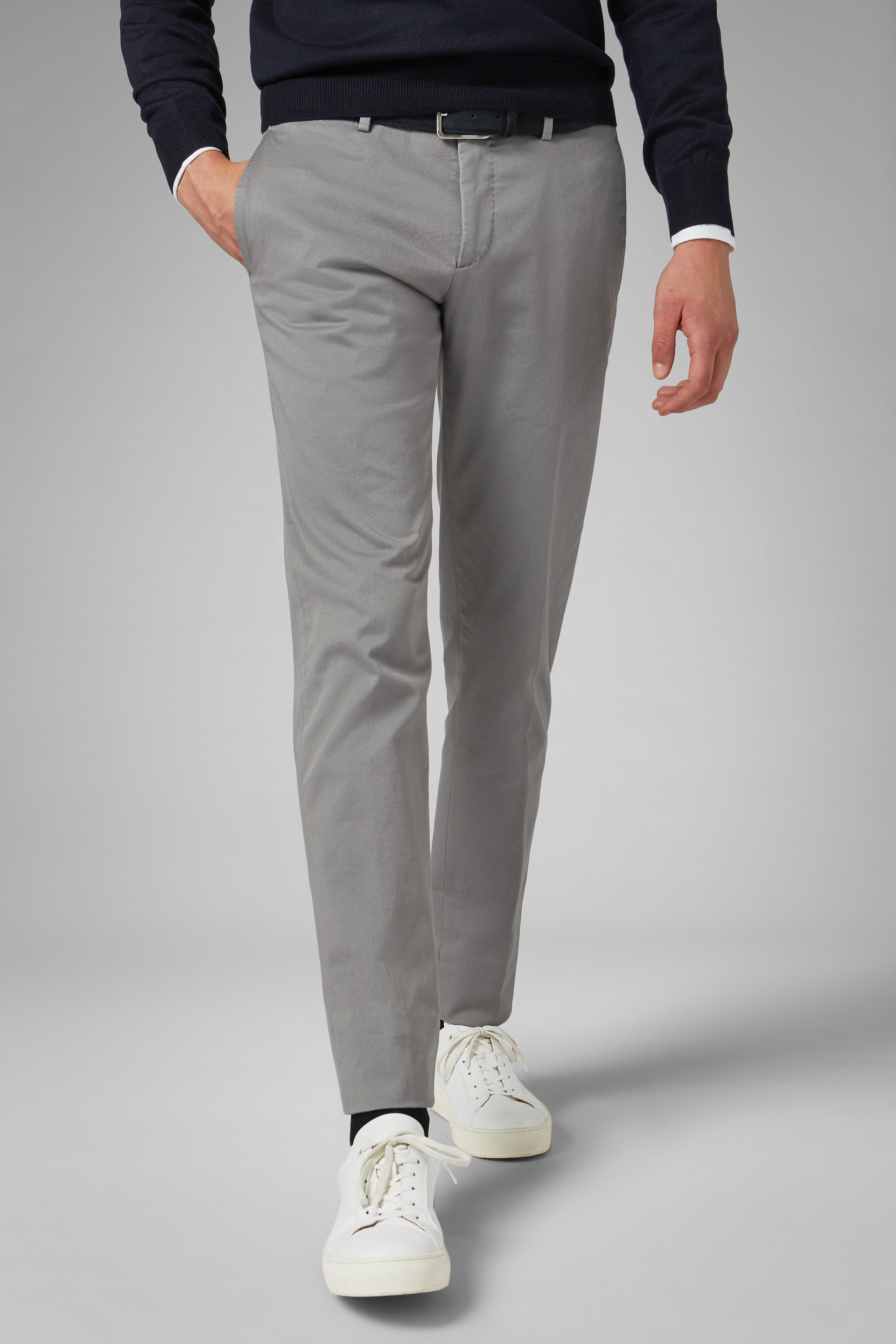 Slim Fit Stretch Cotton Trousers | Boggi