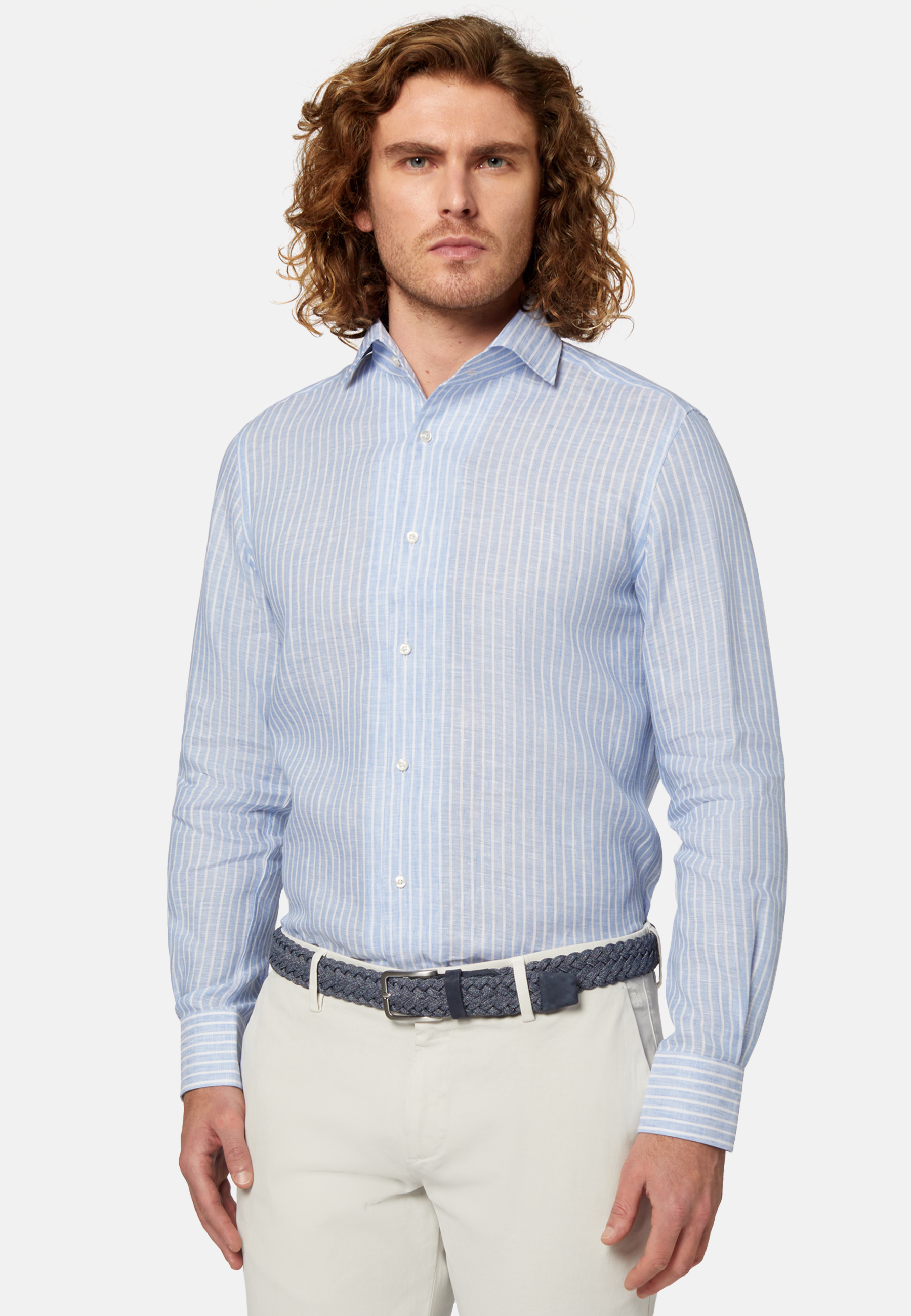 WNU Sky Blue Stripe Linen Shirt